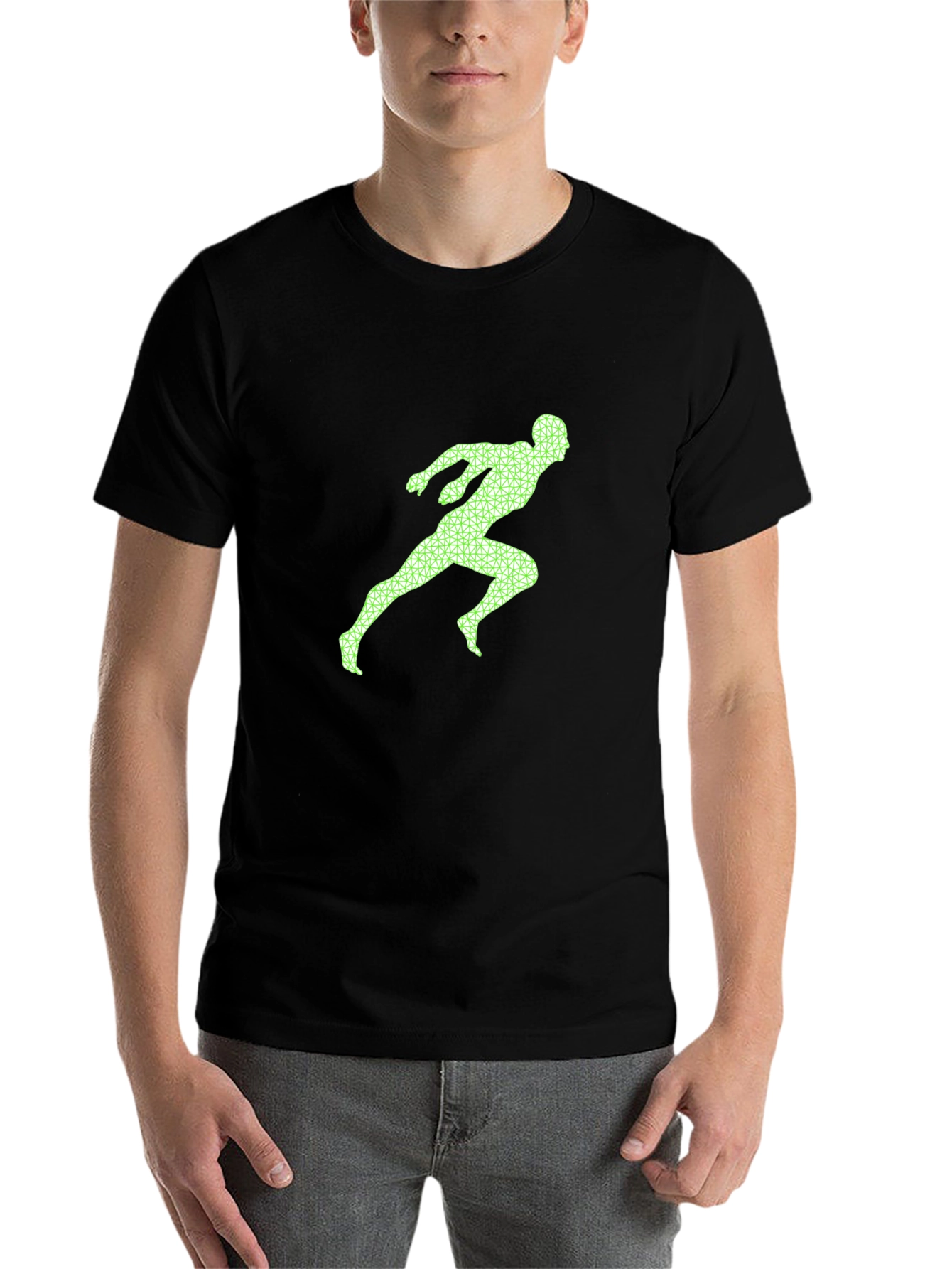 Black Runner Graphic Tee - Black Casual Shirt view 7