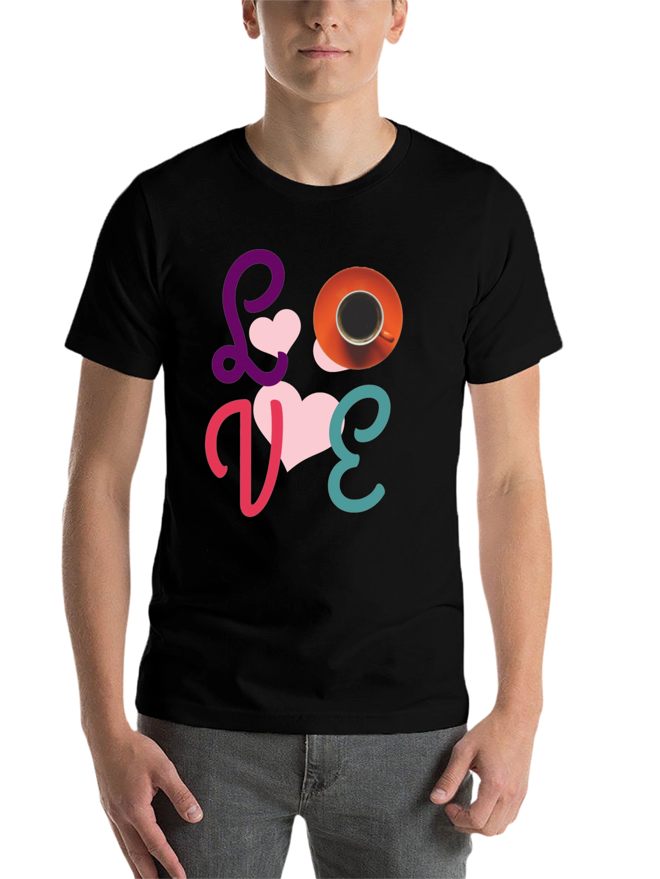 Black Love Coffee T-Shirt - Fun Graphic Tee view 7