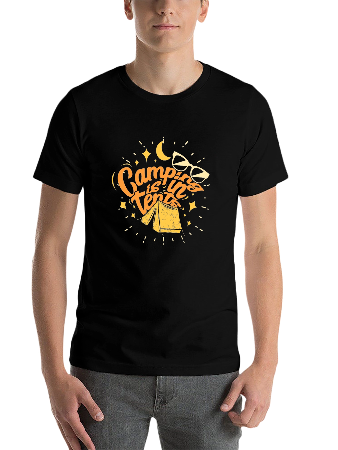 Black Camping is in Tents Graphic Tee view 7