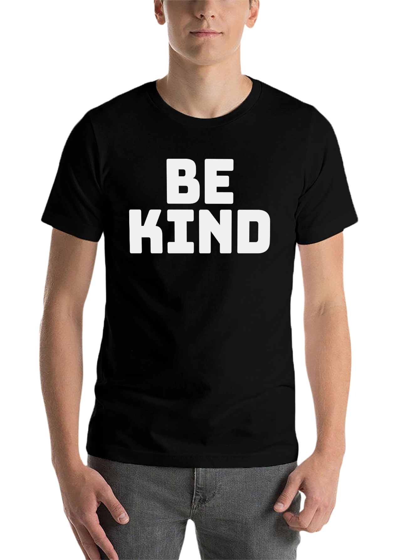 Black Be Kind Graphic Tee - Soft Cotton Blend Shirt view 7