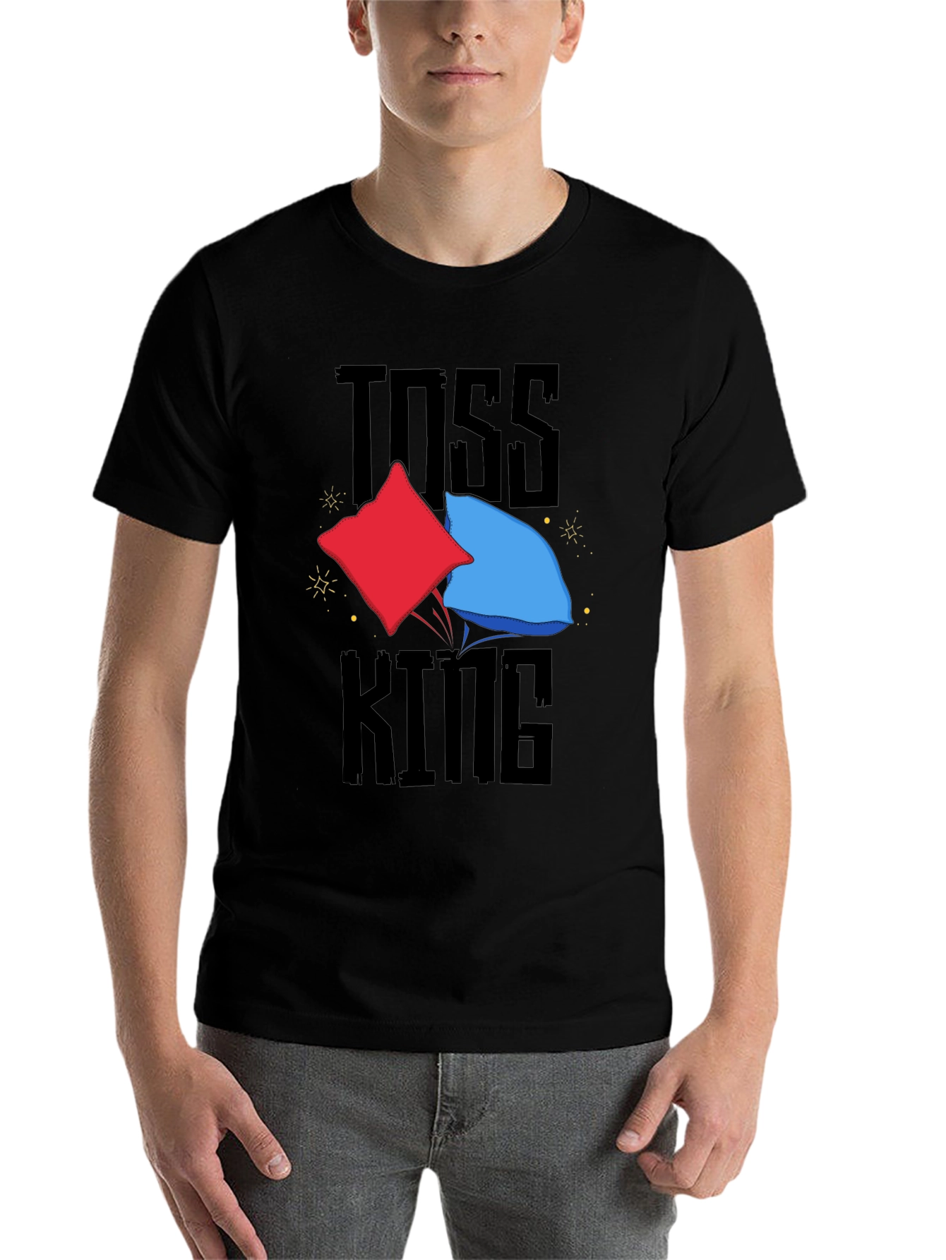 Black Toss King T-Shirt - Cornhole Fan Apparel view 7