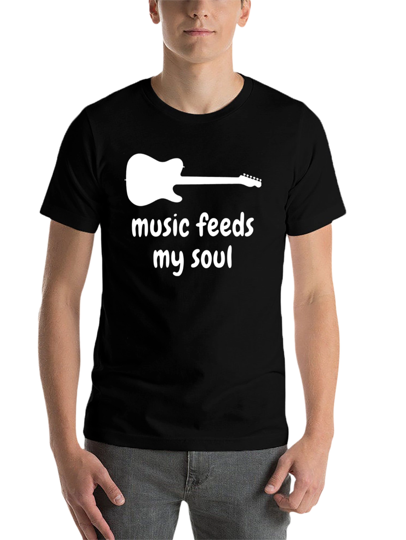 Black Music Feeds My Soul Guitar T-Shirt view 7