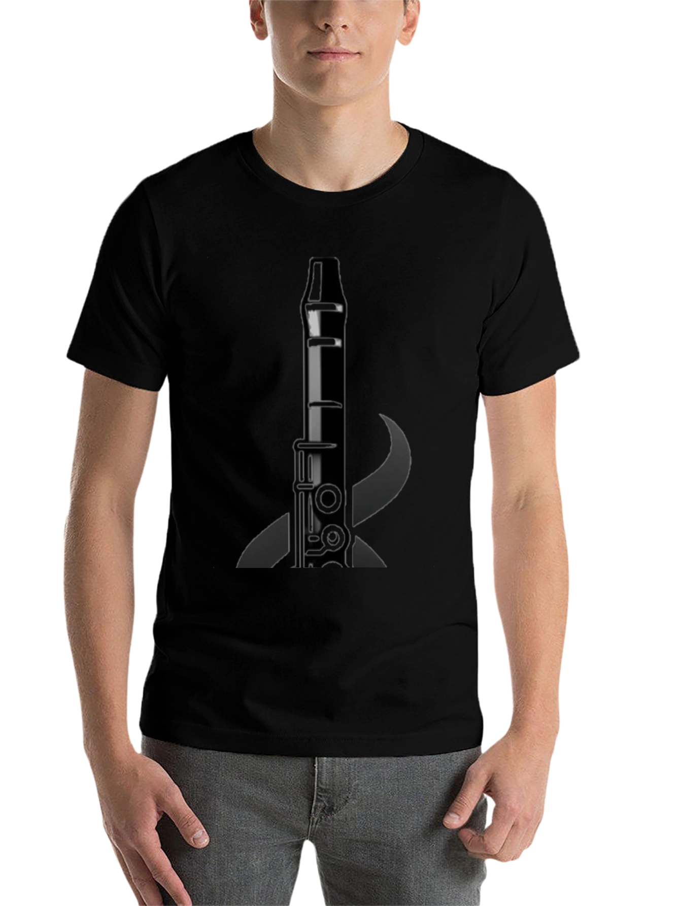 Black Clarinet Graphic Tee - Music Lover's T-Shirt view 7