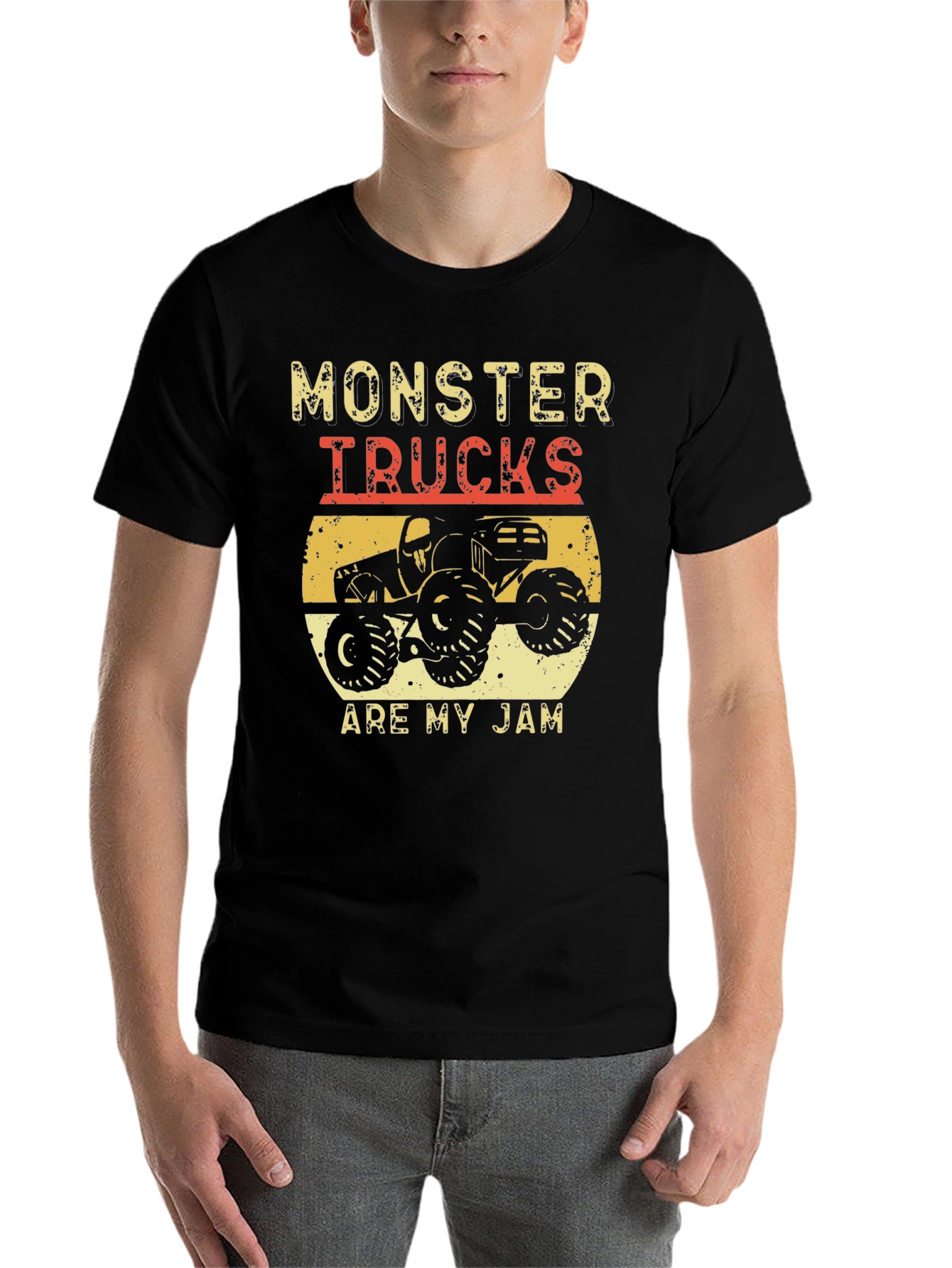 Black Monster Trucks Are My Jam T-Shirt view 7