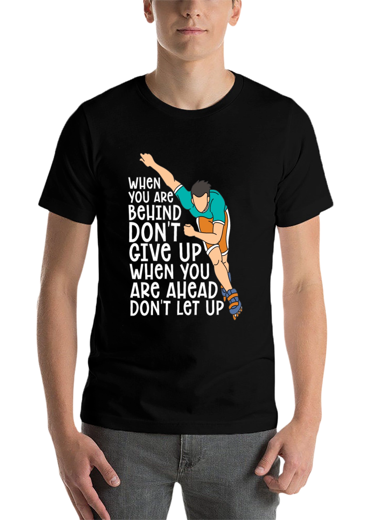 Black Motivational Inline Skater T-Shirt view 7