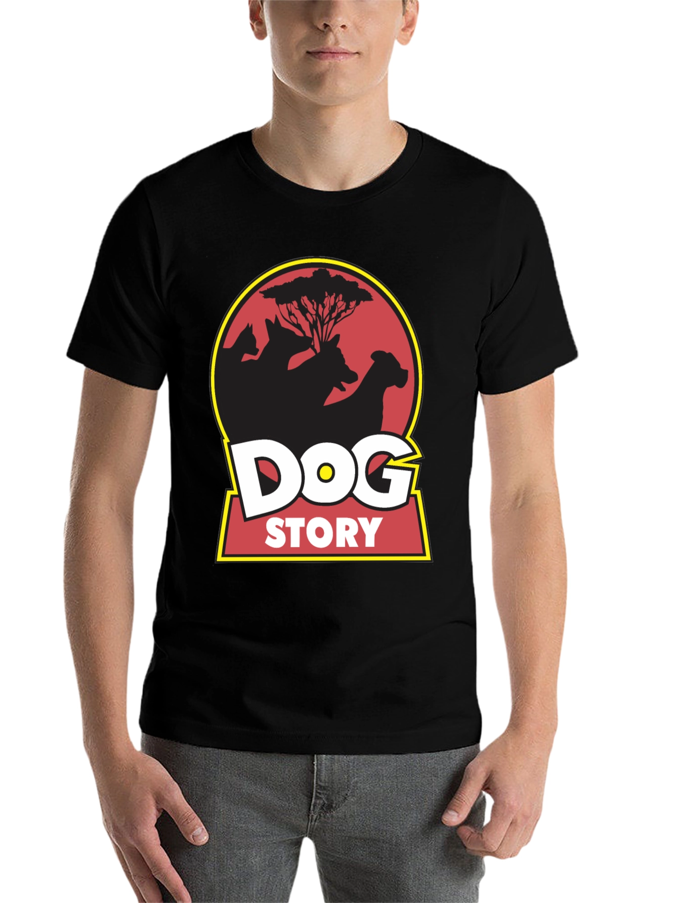Black Dog Story Graphic Tee - Black Cotton Blend view 7