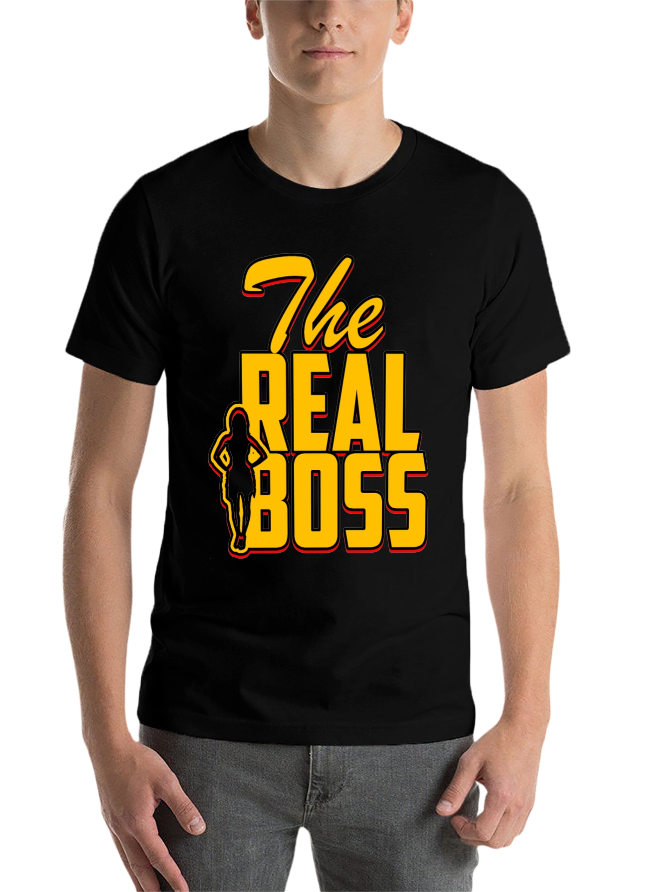 Black The Real Boss Graphic T-Shirt view 7