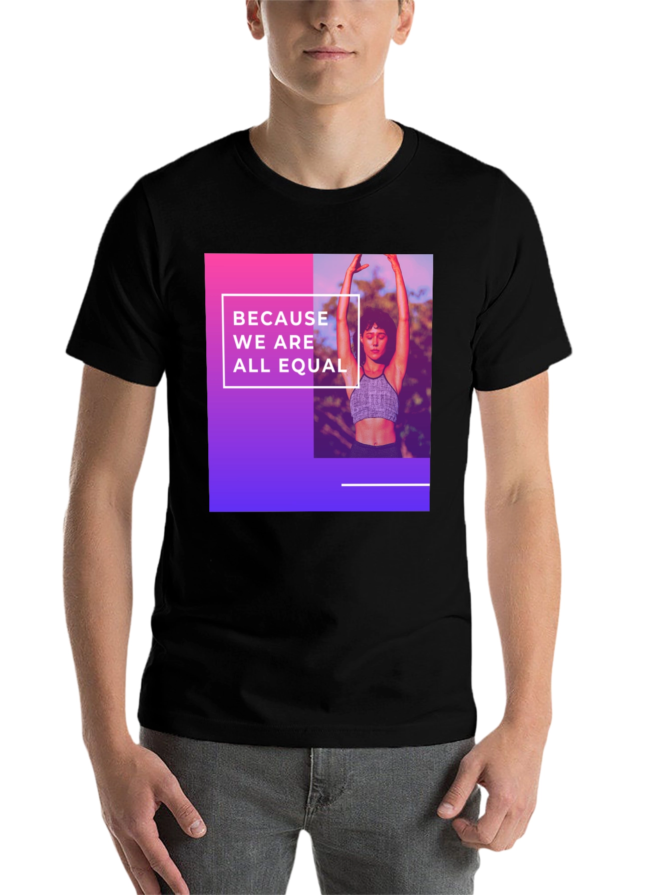 Black Equality T-Shirt: Because We Are All Equal view 7