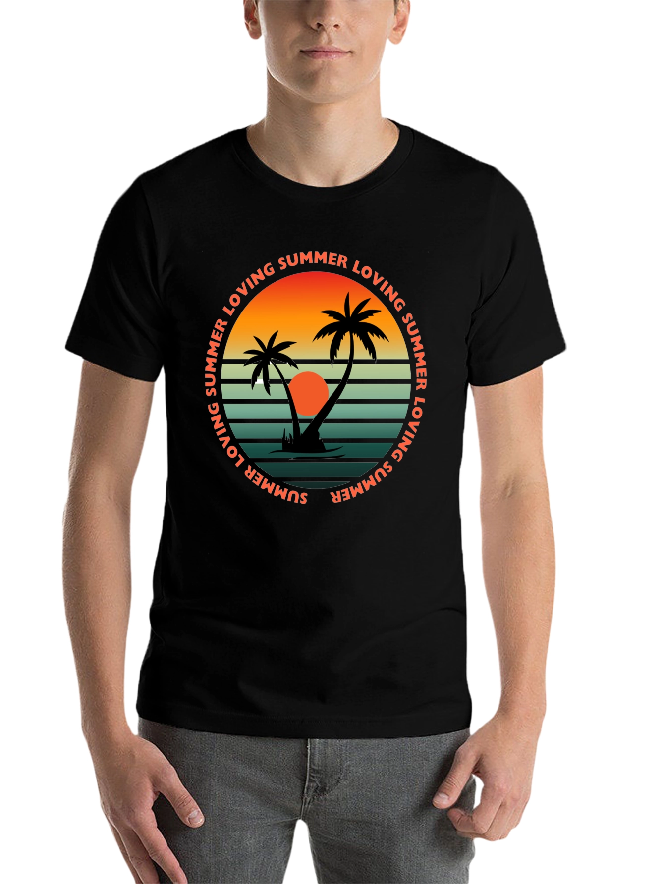 Black Summer Loving Graphic Tee - Retro Beach Vibes view 7