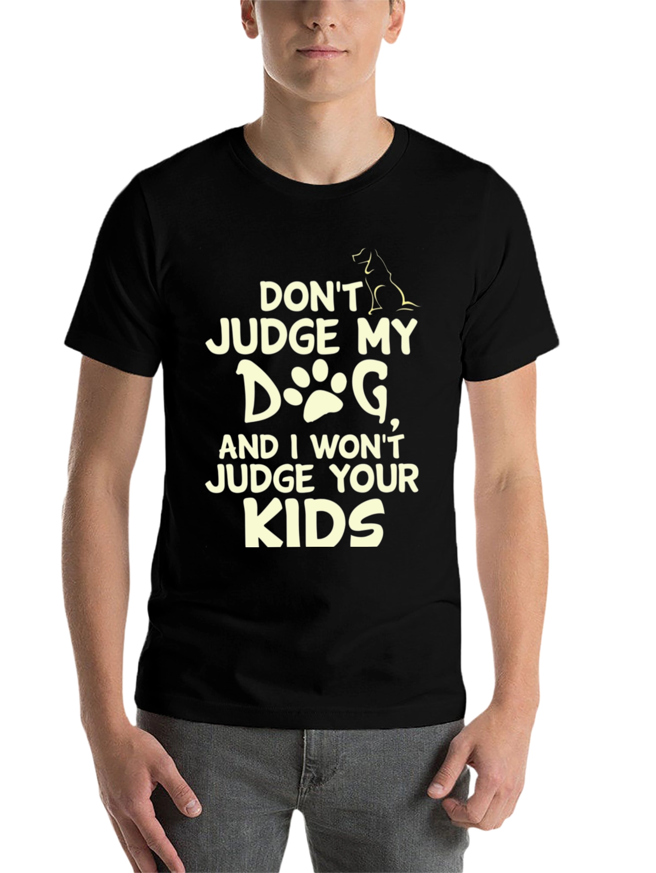 Black Don't Judge My Dog T-Shirt - Novelty Tee view 7