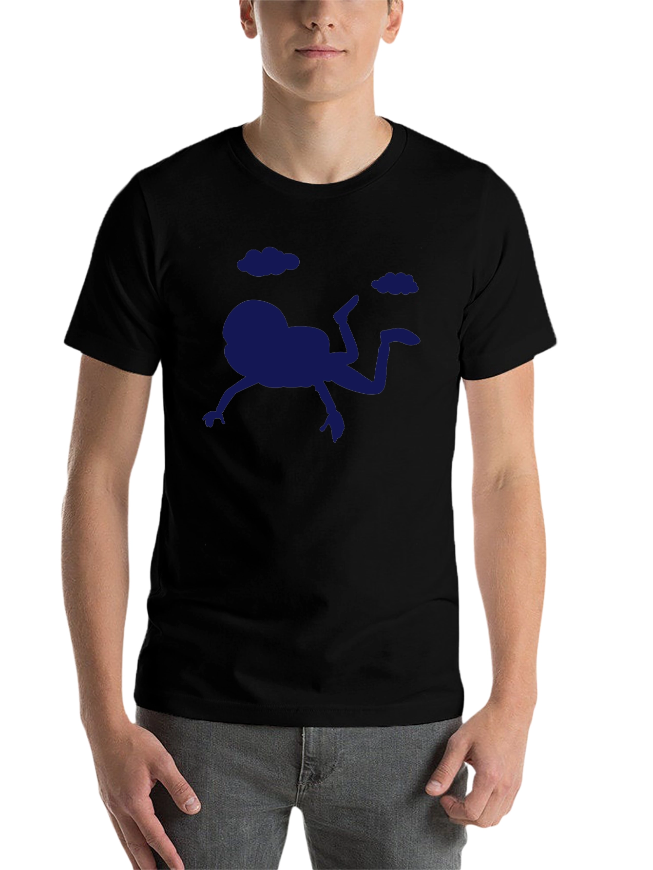 Black Funny Frog Falling T-Shirt - Quirky Graphic Tee view 7