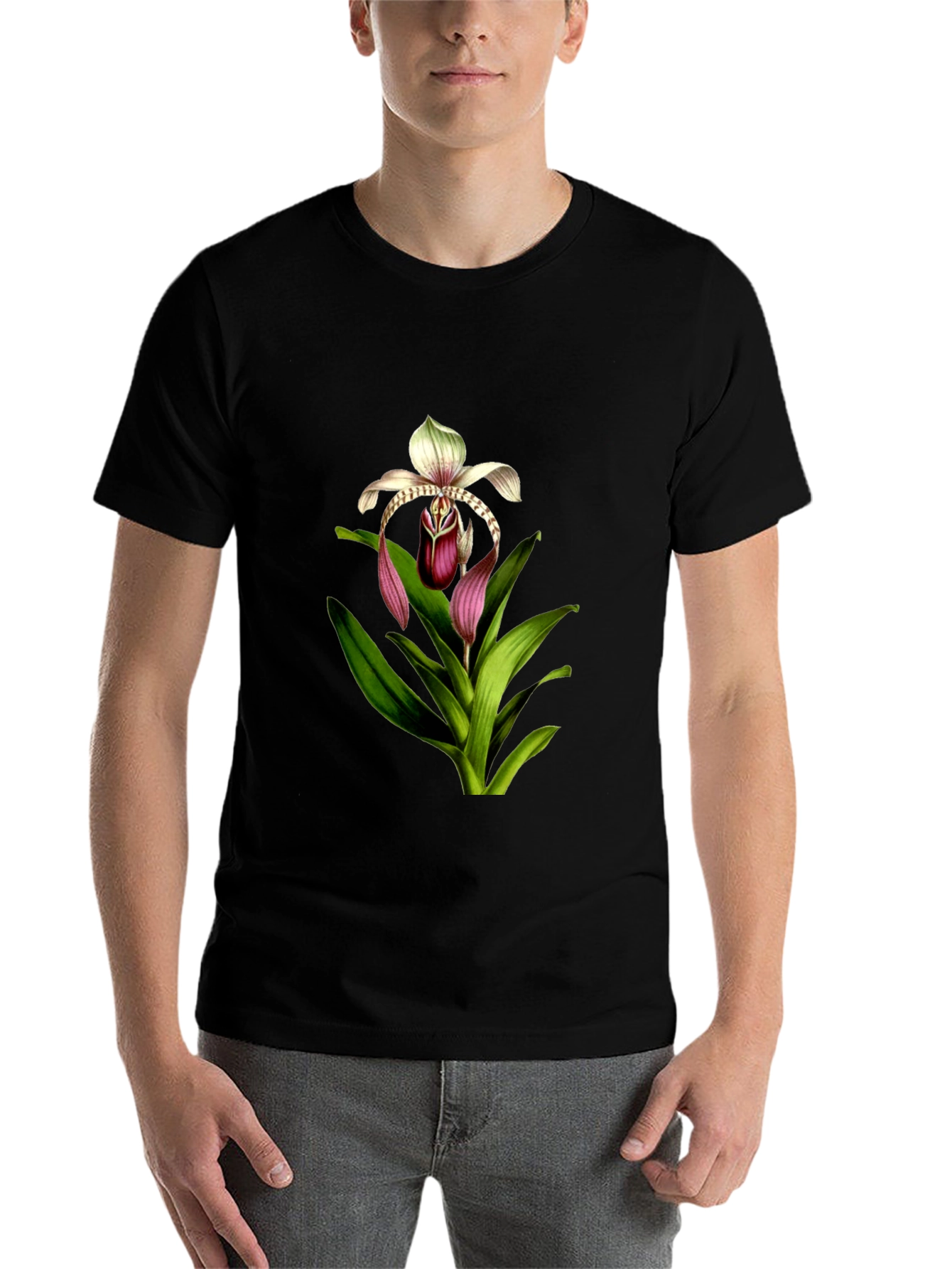 Black Floral Graphic Black T-Shirt view 7