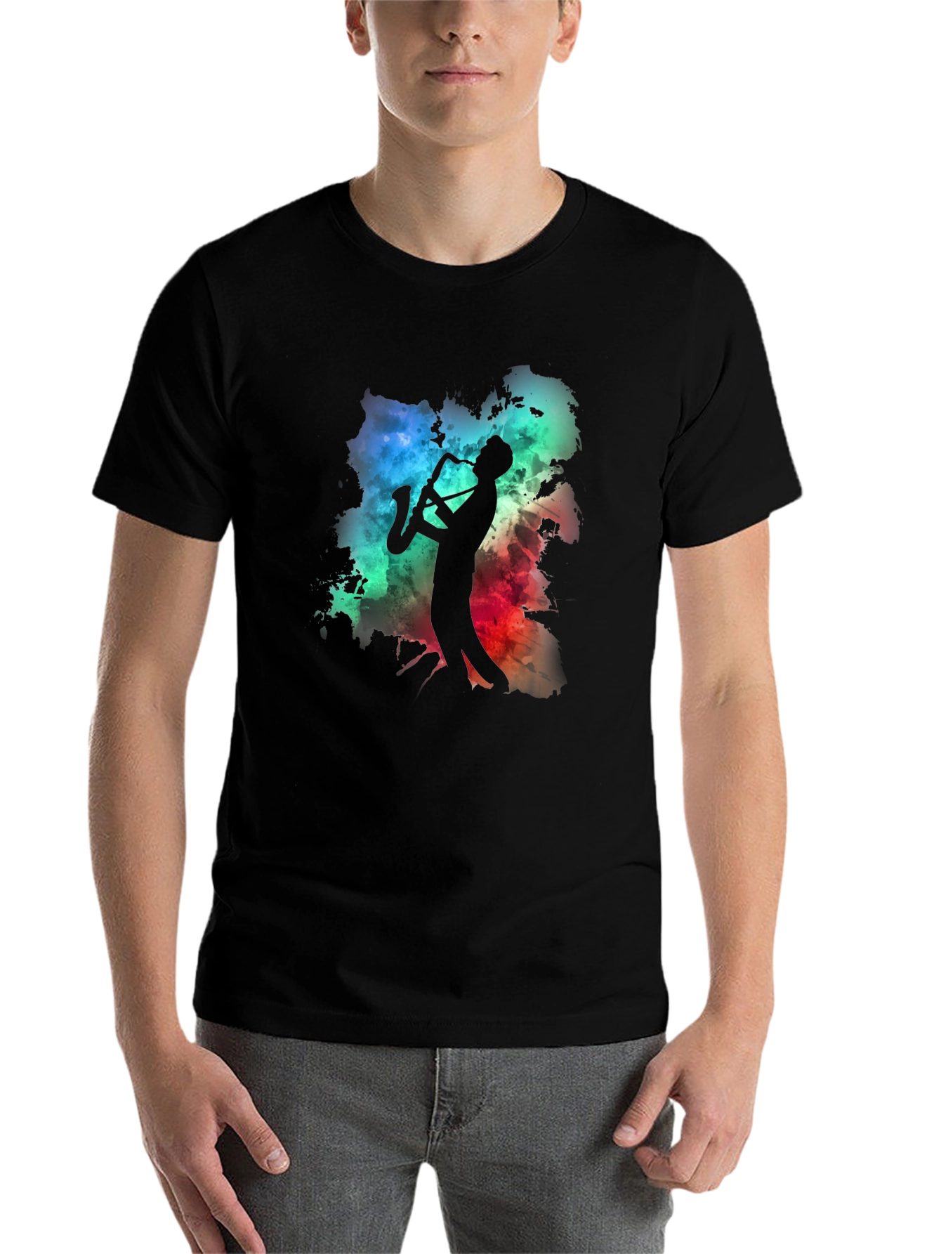 Black Cool Jazz Saxophone T-Shirt - Musician Gift Idea view 7