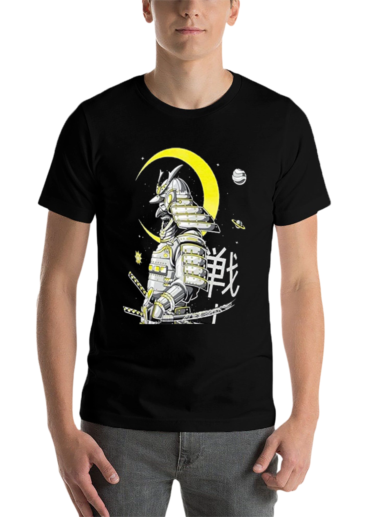 Black Samurai Warrior Graphic T-Shirt - Black view 7
