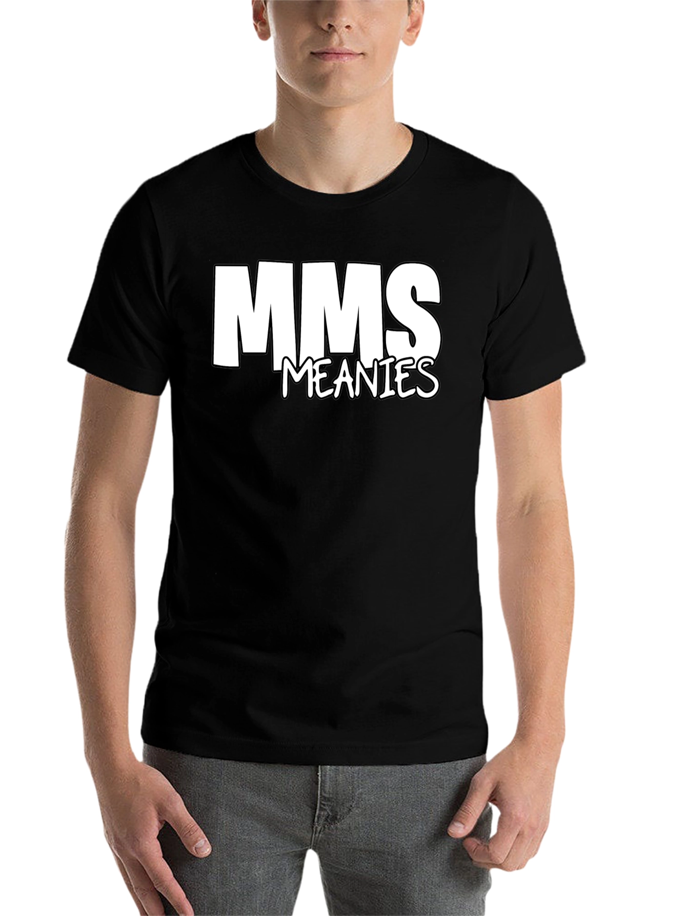 Black MMS Meanies Black Cotton T-Shirt view 7