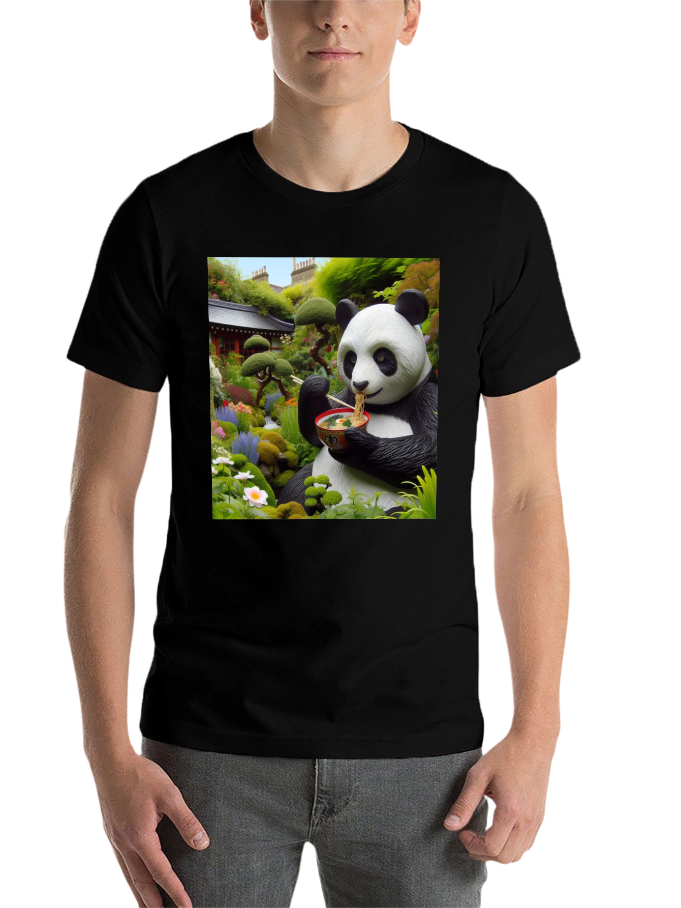 Black Panda Ramen T-Shirt view 7