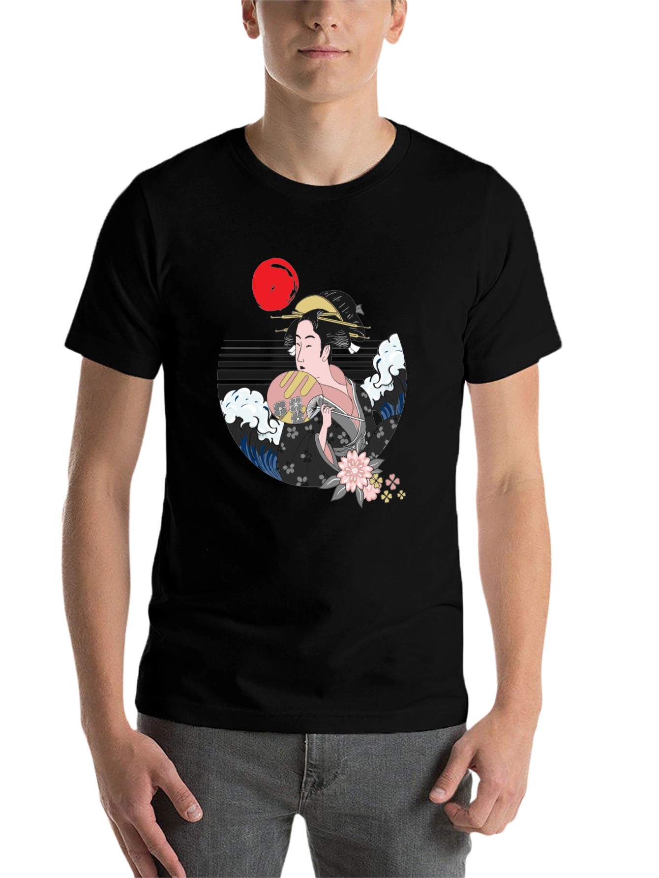 Black Geisha Graphic Black T-Shirt view 7