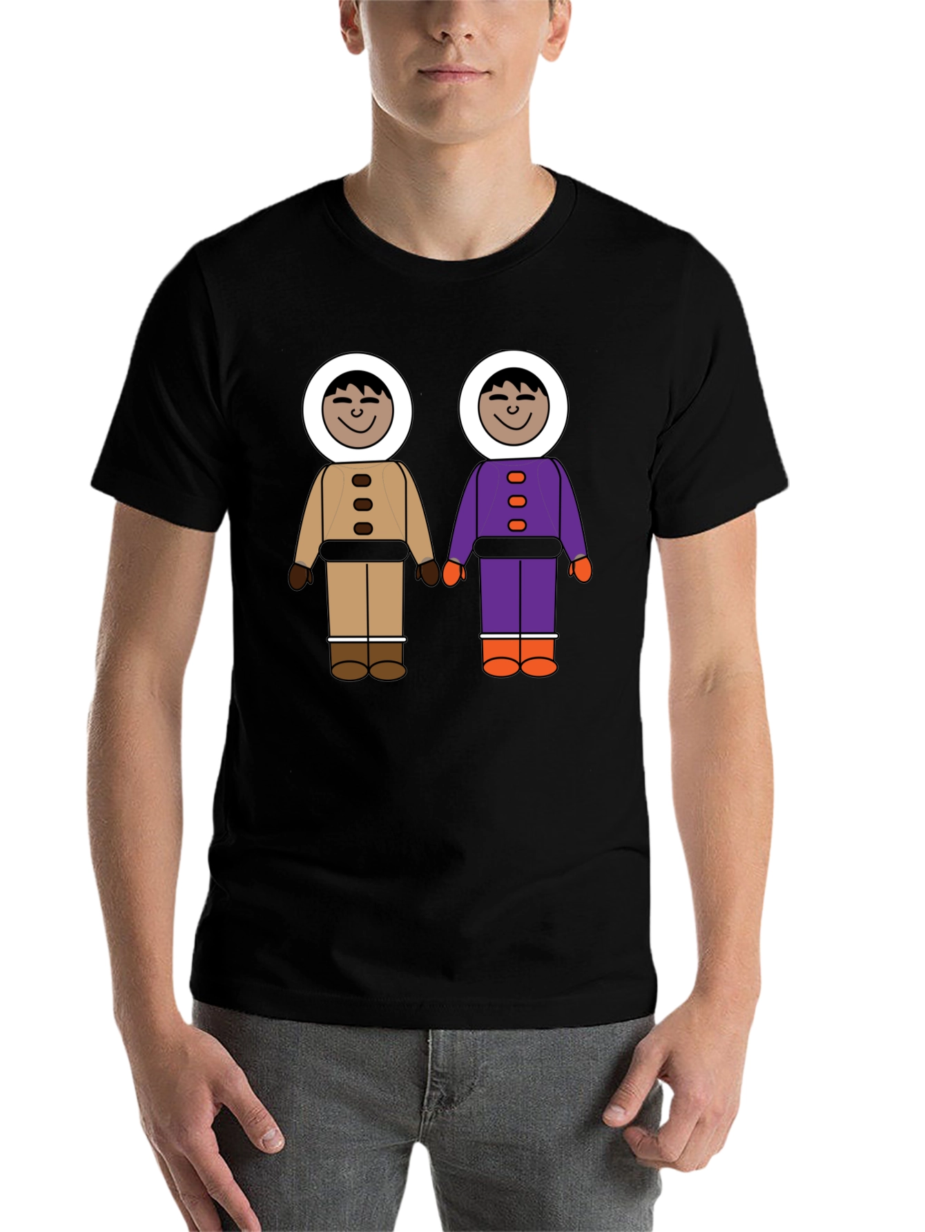 Black Novel Cartoon Friends Graphic T-Shirt view 7