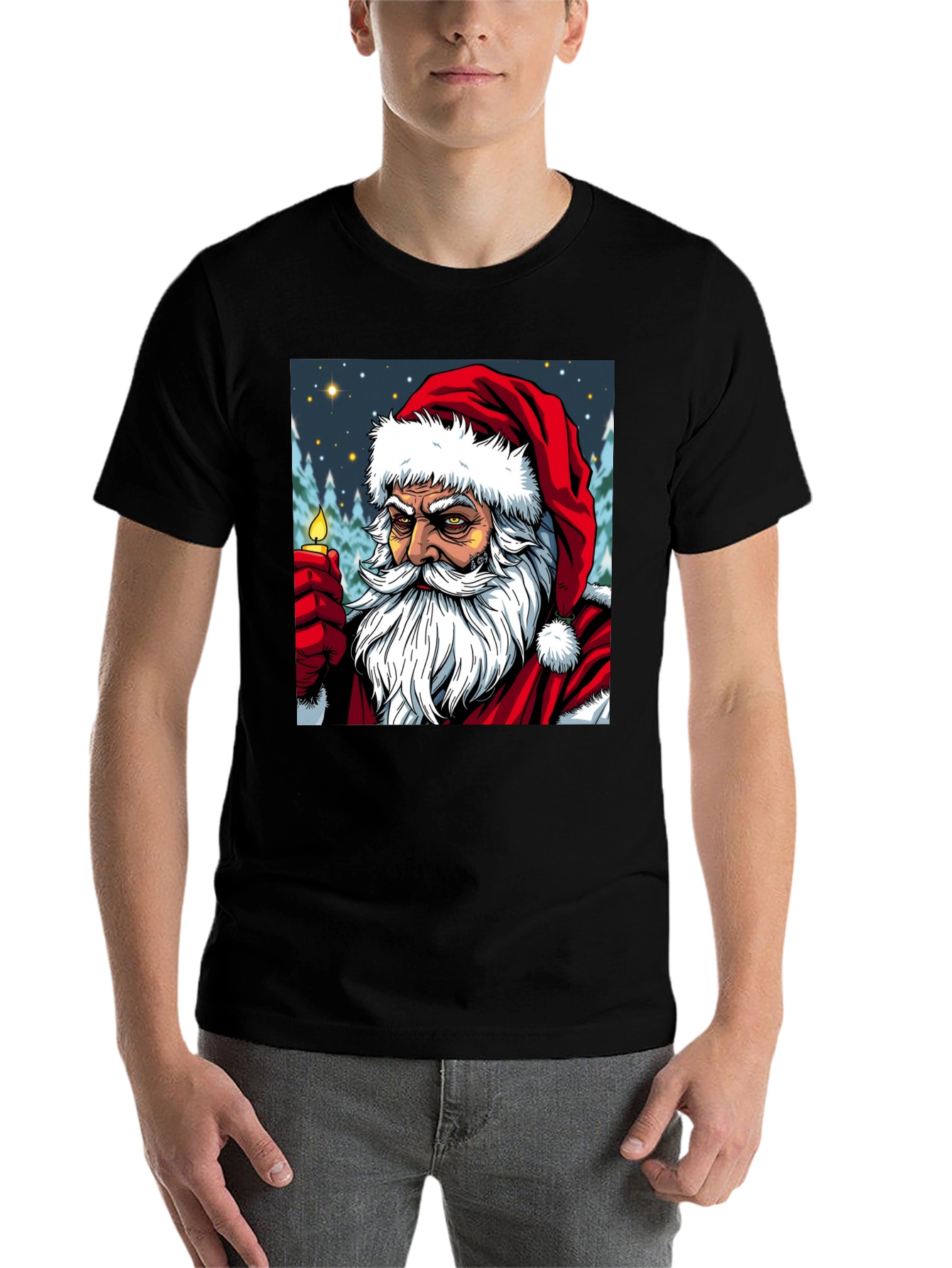 Black Santa Graphic Tee - Holiday Spirit view 7