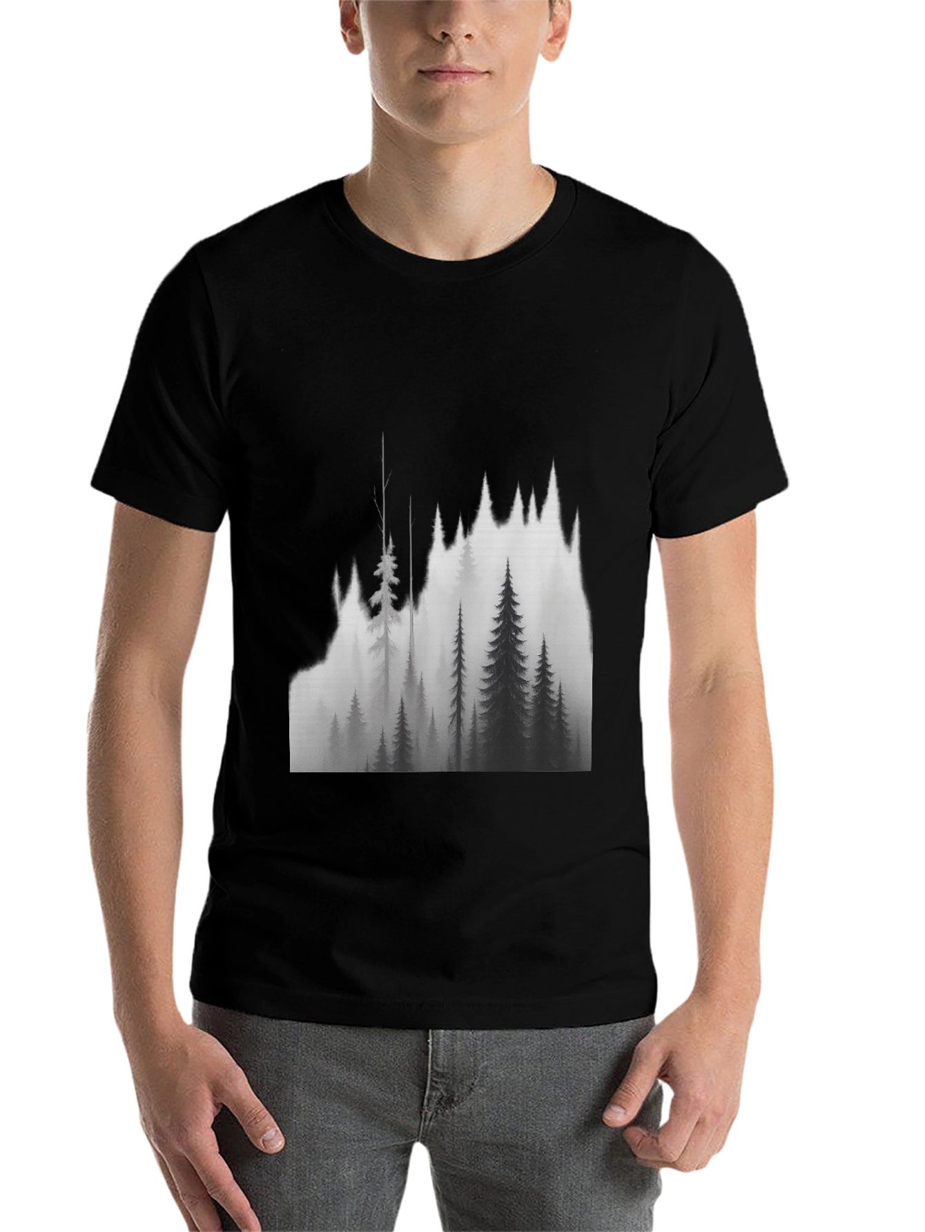 Black Mountain Forest Graphic Tee - Black view 7
