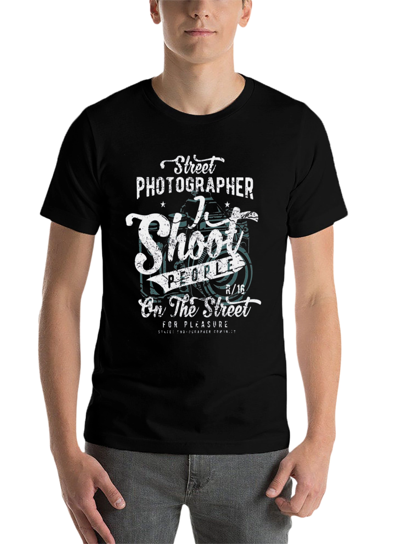 Black Street Photographer T-Shirt - I Shoot People view 7