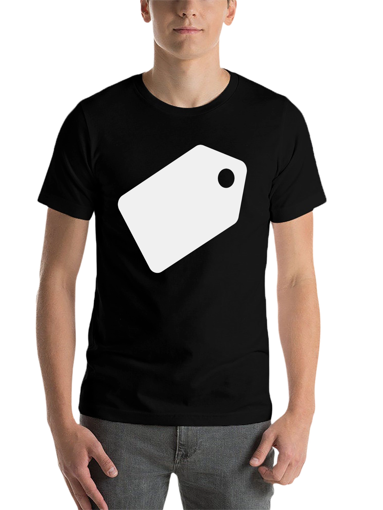 Black Black Tee with White Tag Graphic view 7
