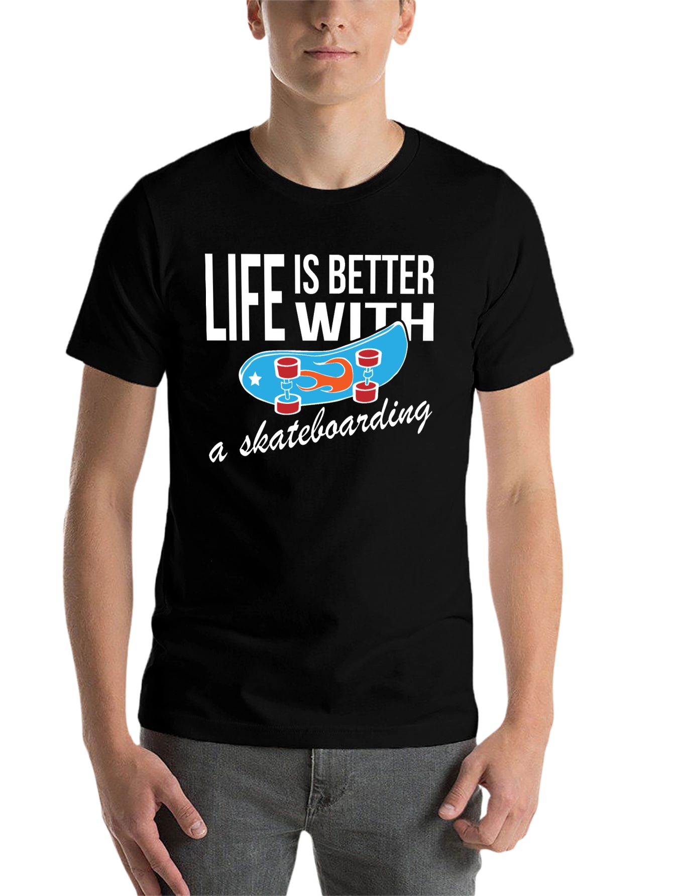 Black Life is Better With Skateboarding T-Shirt view 7