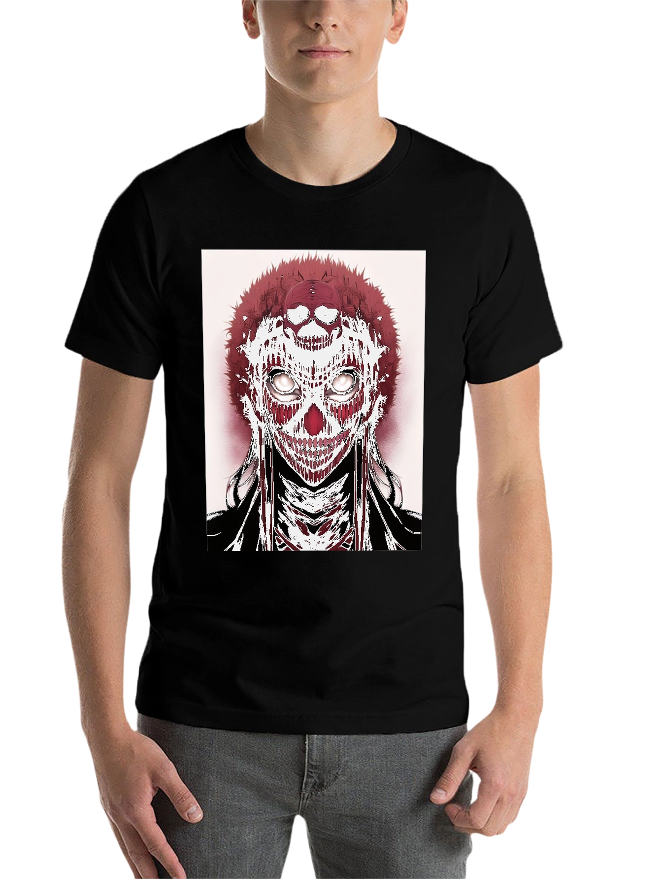Black Skull Graphic Tee - Edgy Streetwear view 7