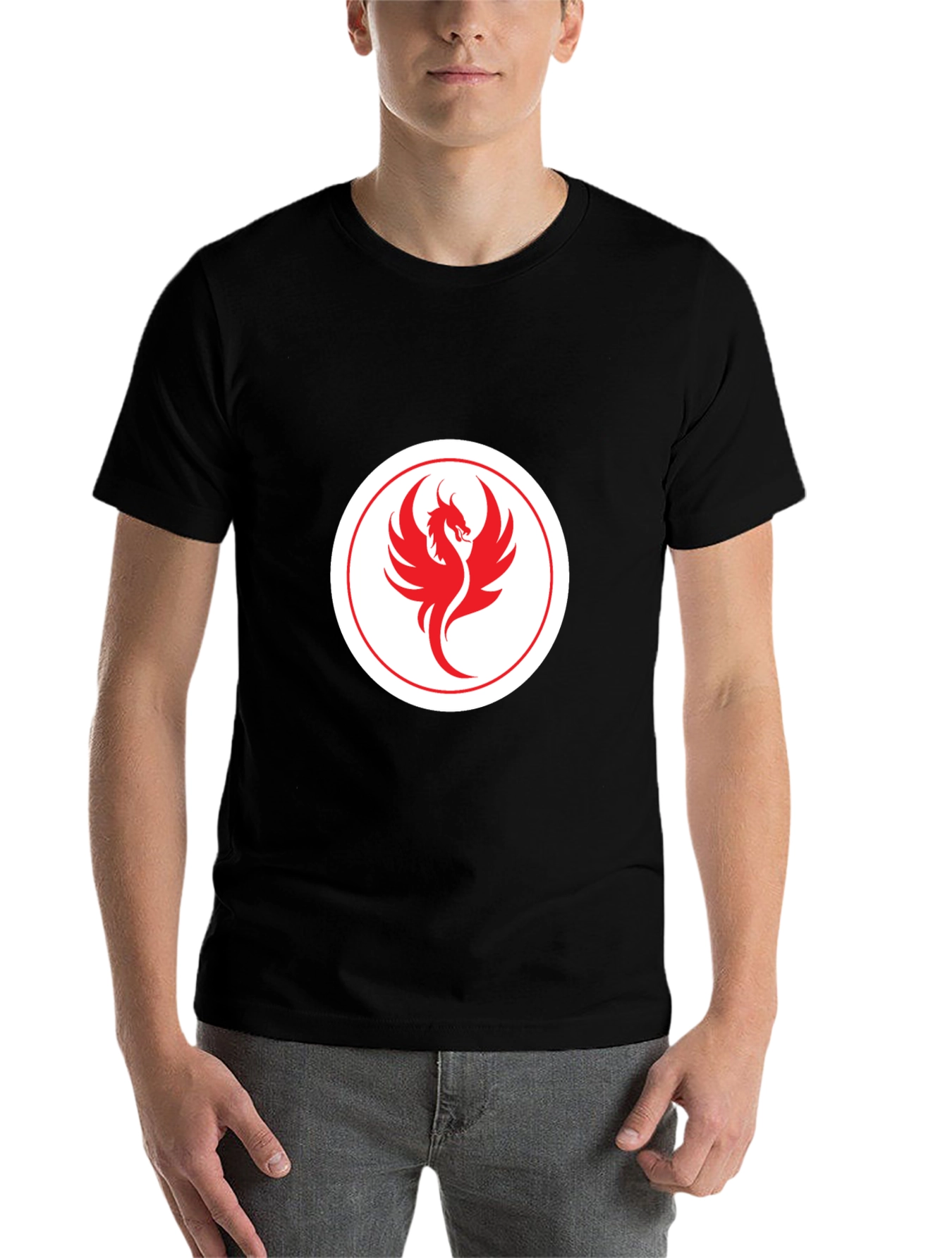Black Phoenix Graphic Tee - Stylish Black T-Shirt for Men view 7