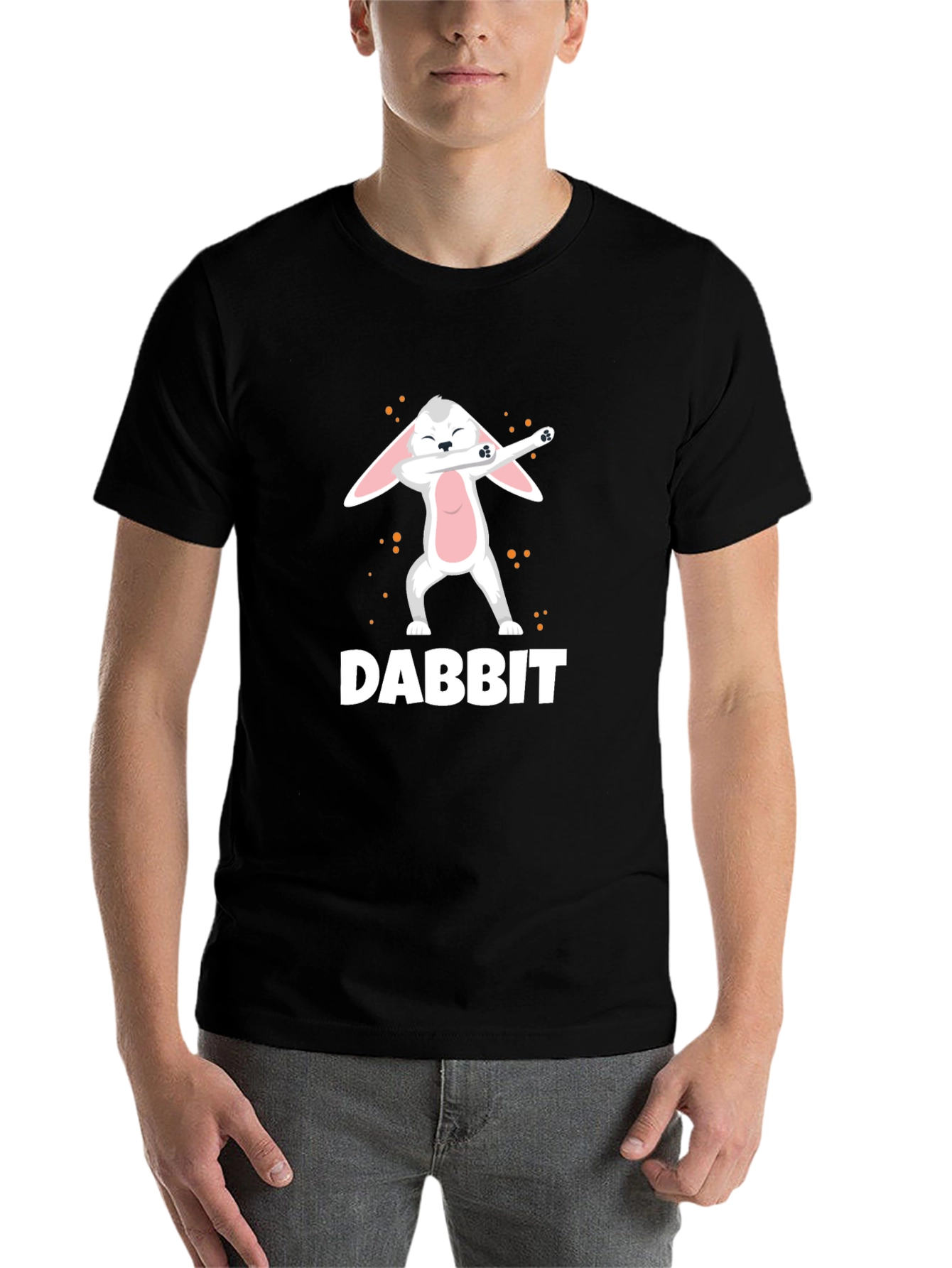 Black Dabbit Dab Dancing Rabbit Funny Graphic Tee view 7
