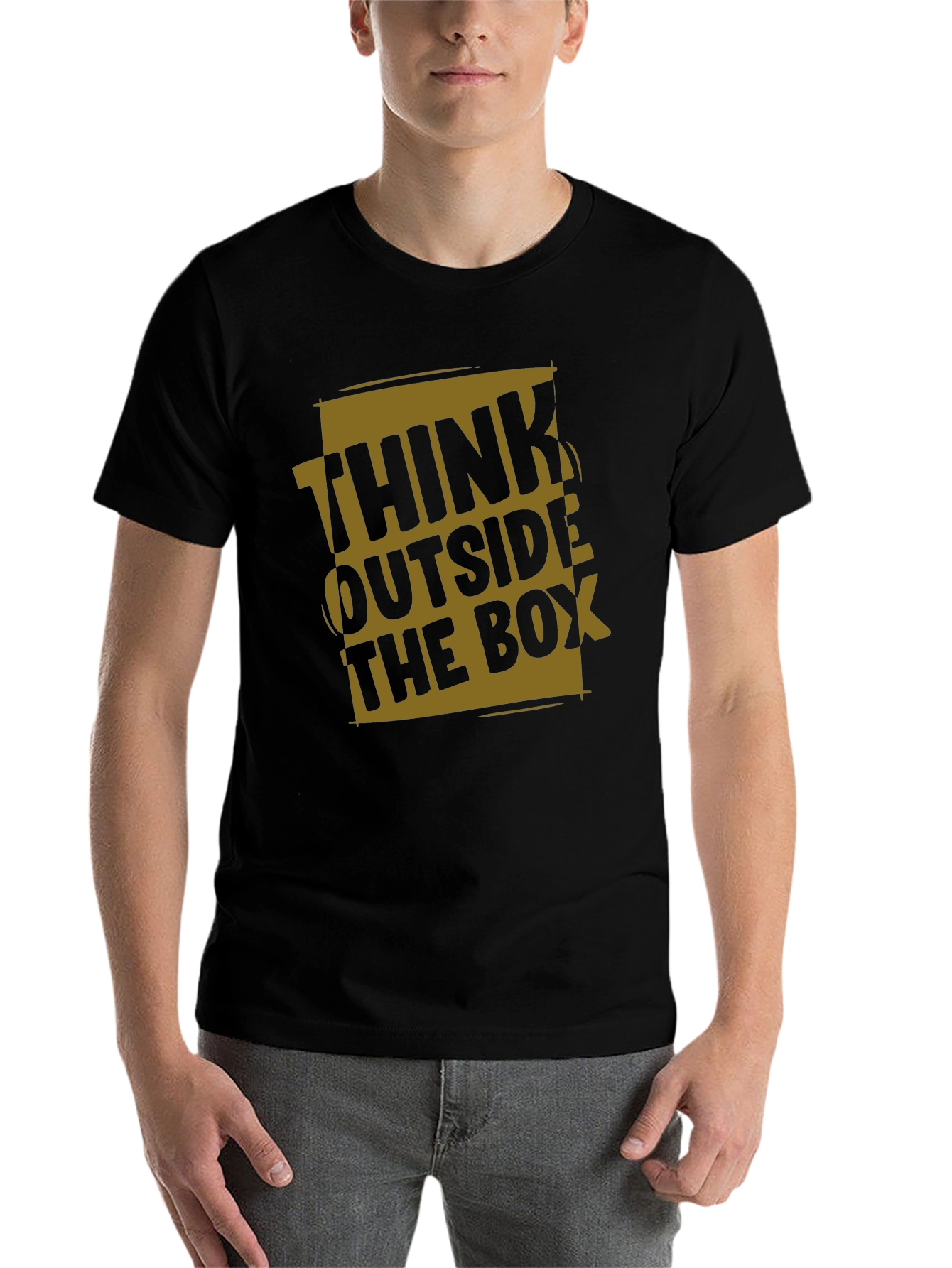 Black Think Outside the Box Graphic T-Shirt view 7