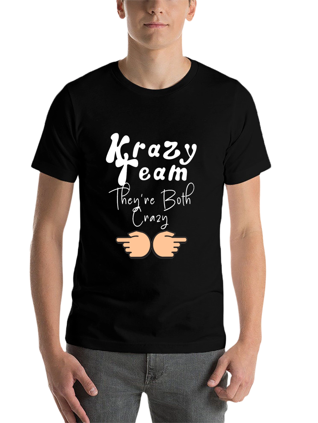 Black Krazy Team Crazy Funny Novelty Graphic T-Shirt view 7