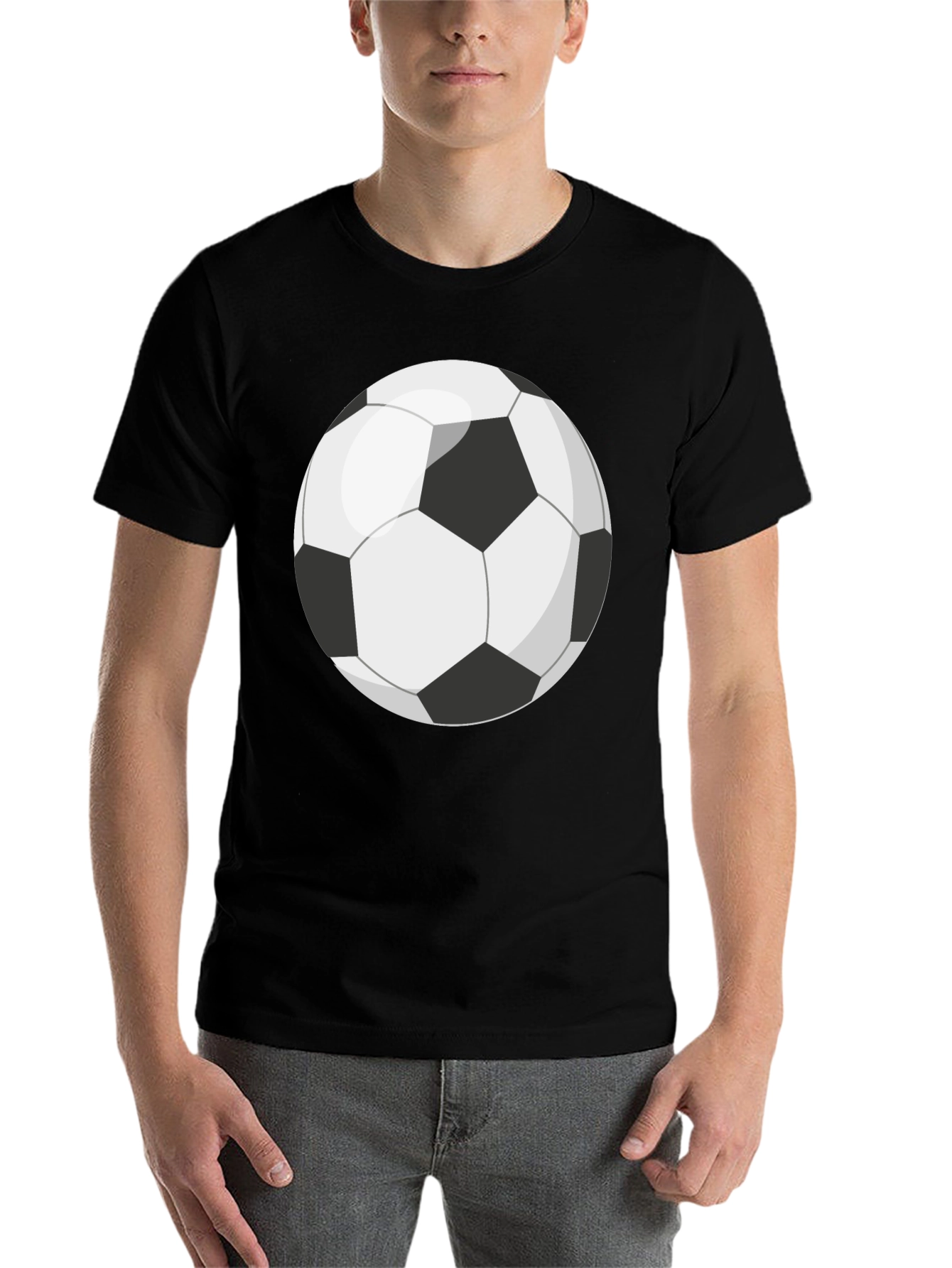 Black Soccer Ball Graphic T-Shirt view 7