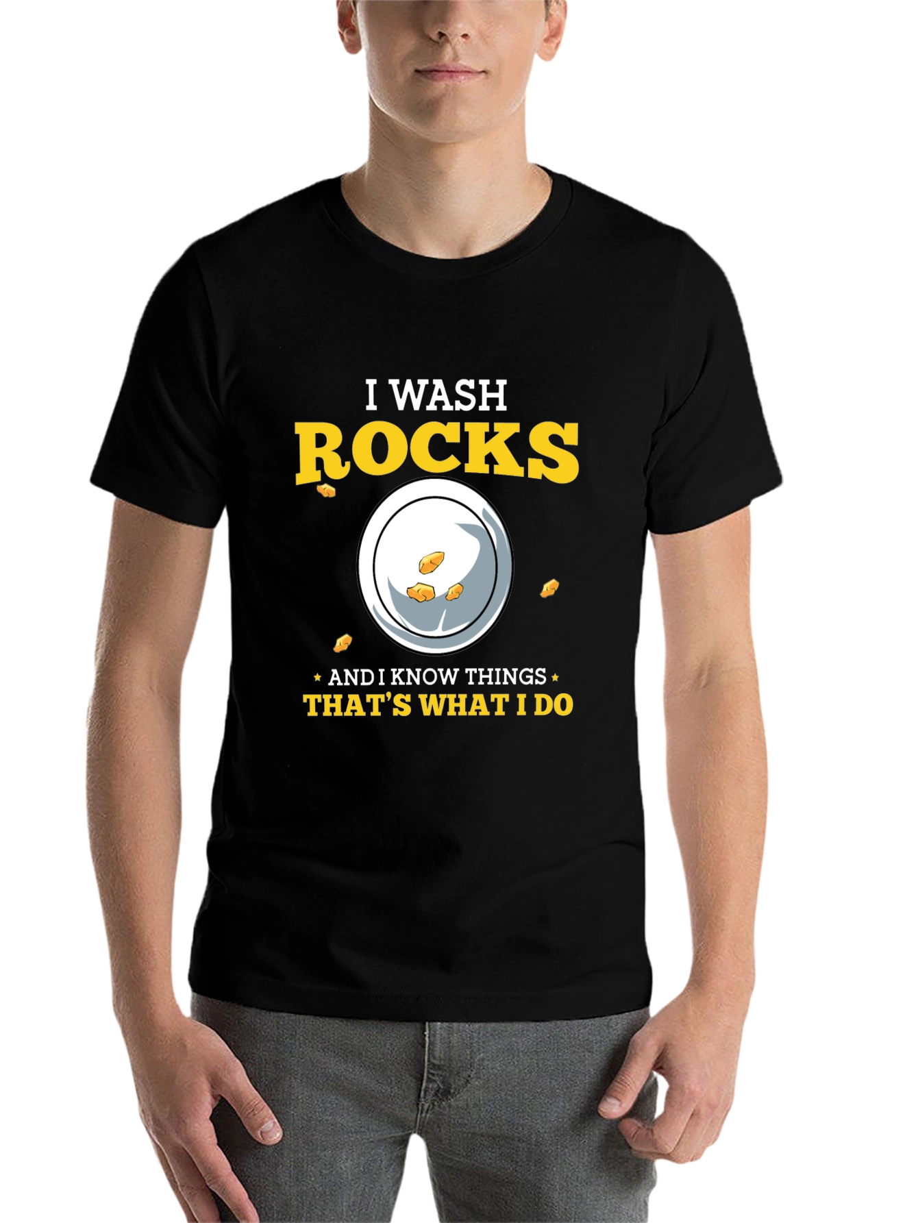 Black I Wash Rocks T-Shirt - Gold Prospecting Tee view 7