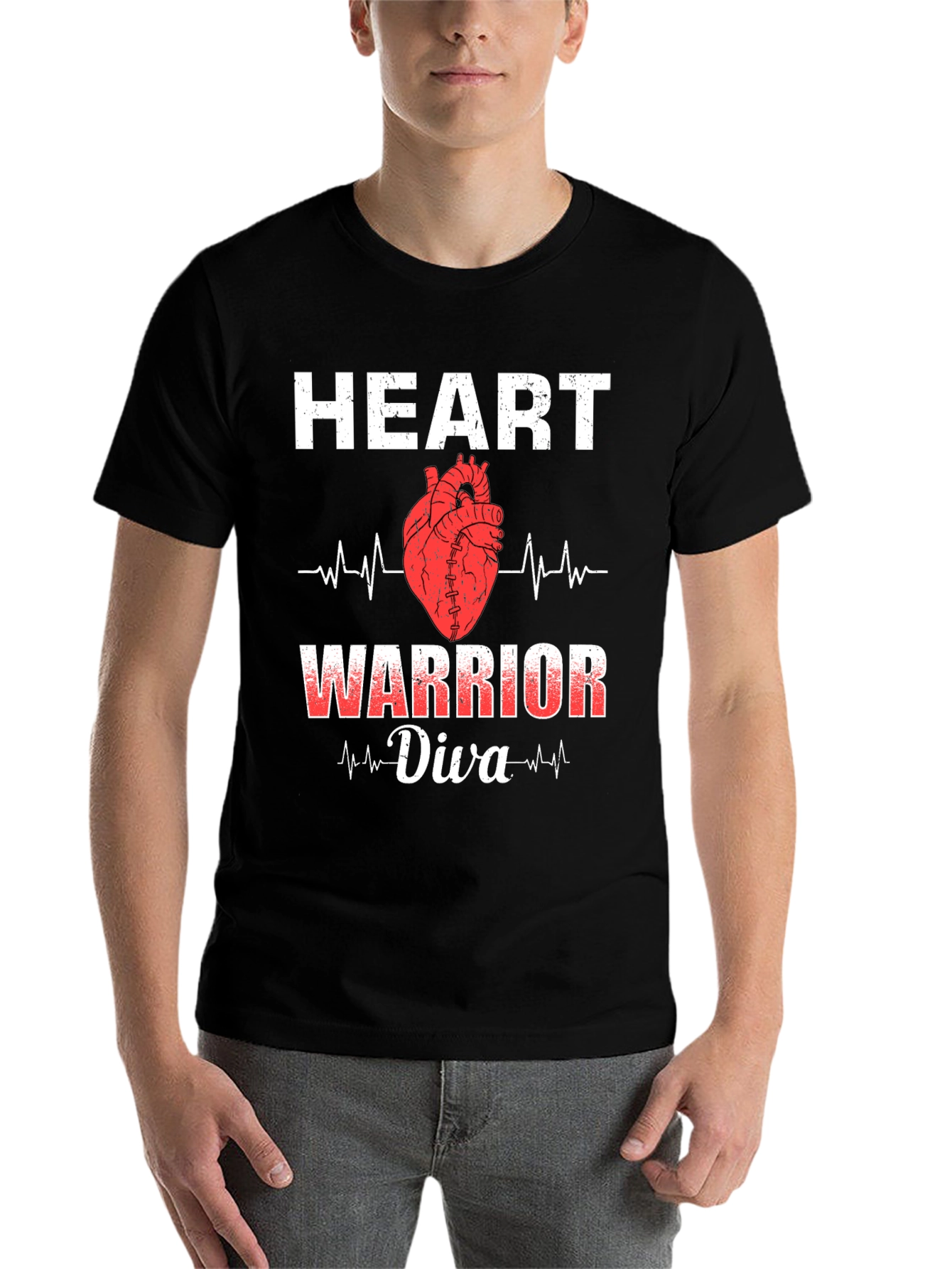 Black Heart Warrior Diva Graphic T-Shirt view 7