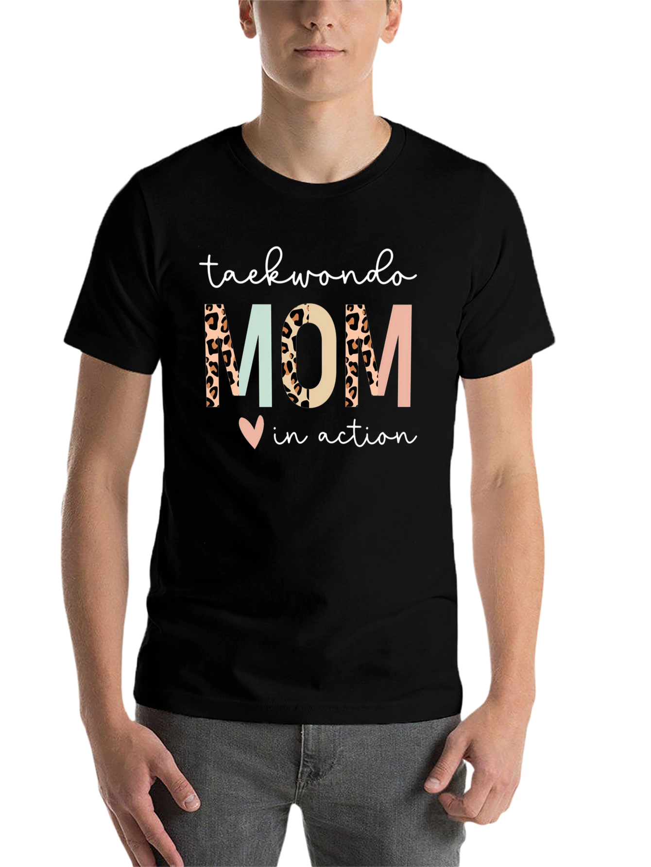 Black Taekwondo Mom in Action T-Shirt view 7