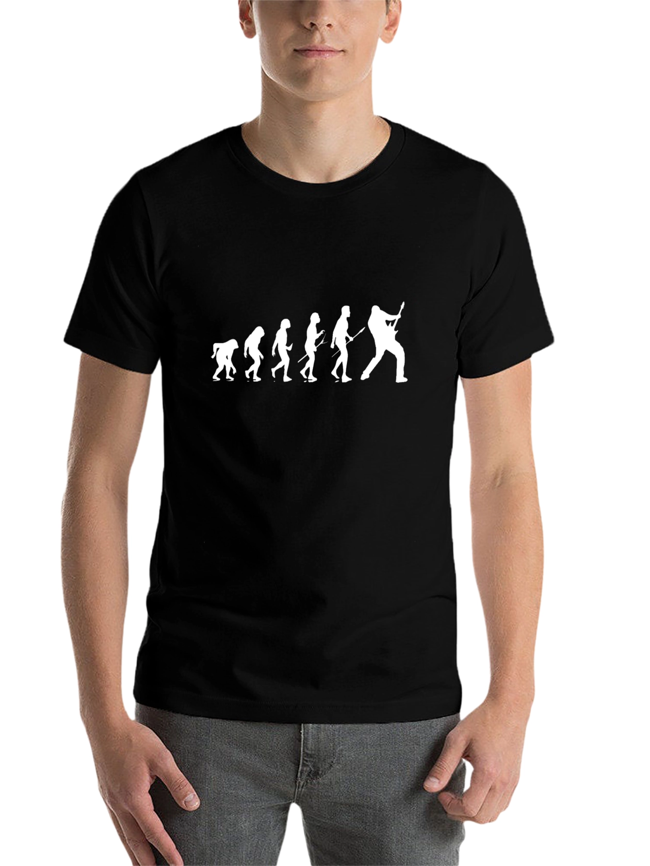 Black Evolution of Rock T-Shirt - Black, 100% Cotton view 7