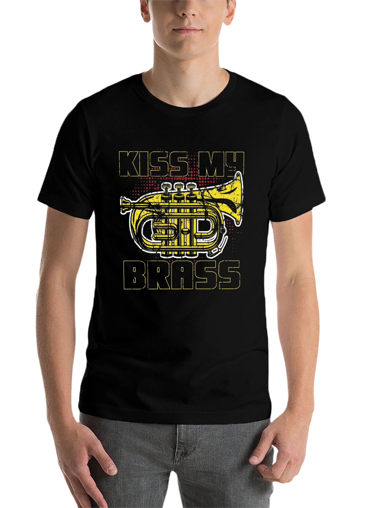 Black Kiss My Brass T-Shirt - Music Humor Tee view 7