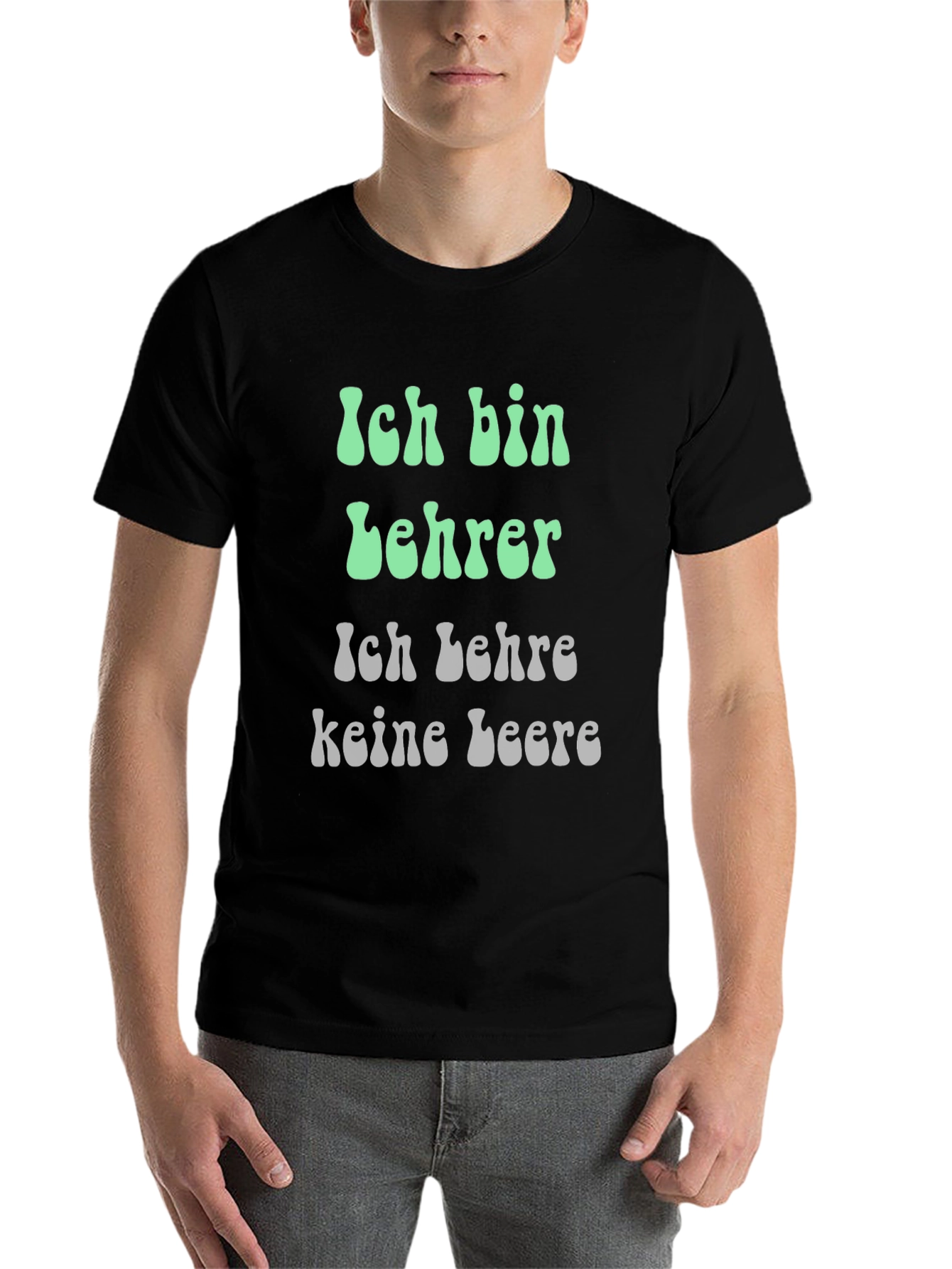Black Teacher T-Shirt: "Ich bin Lehrer" German Slogan Shirt view 7