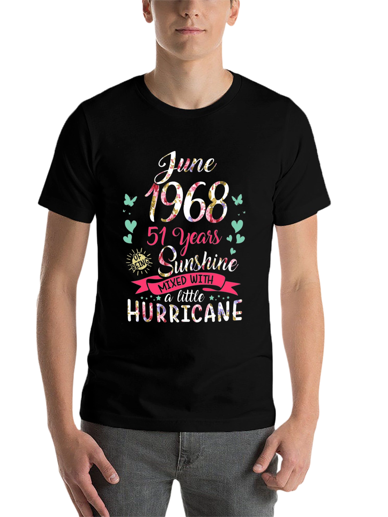 Black June 1968 51 Years Sunshine Hurricane T-Shirt view 7