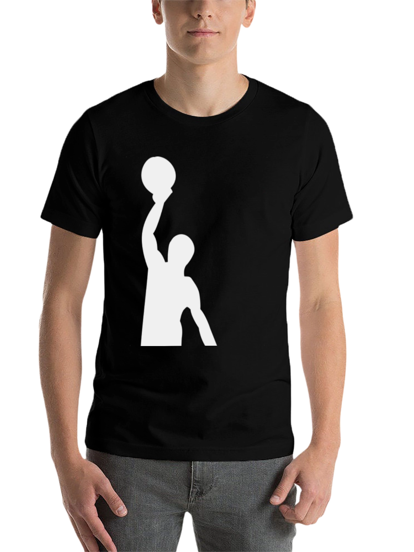 Black Basketball Player Graphic Tee - Black Cotton T-Shirt view 7
