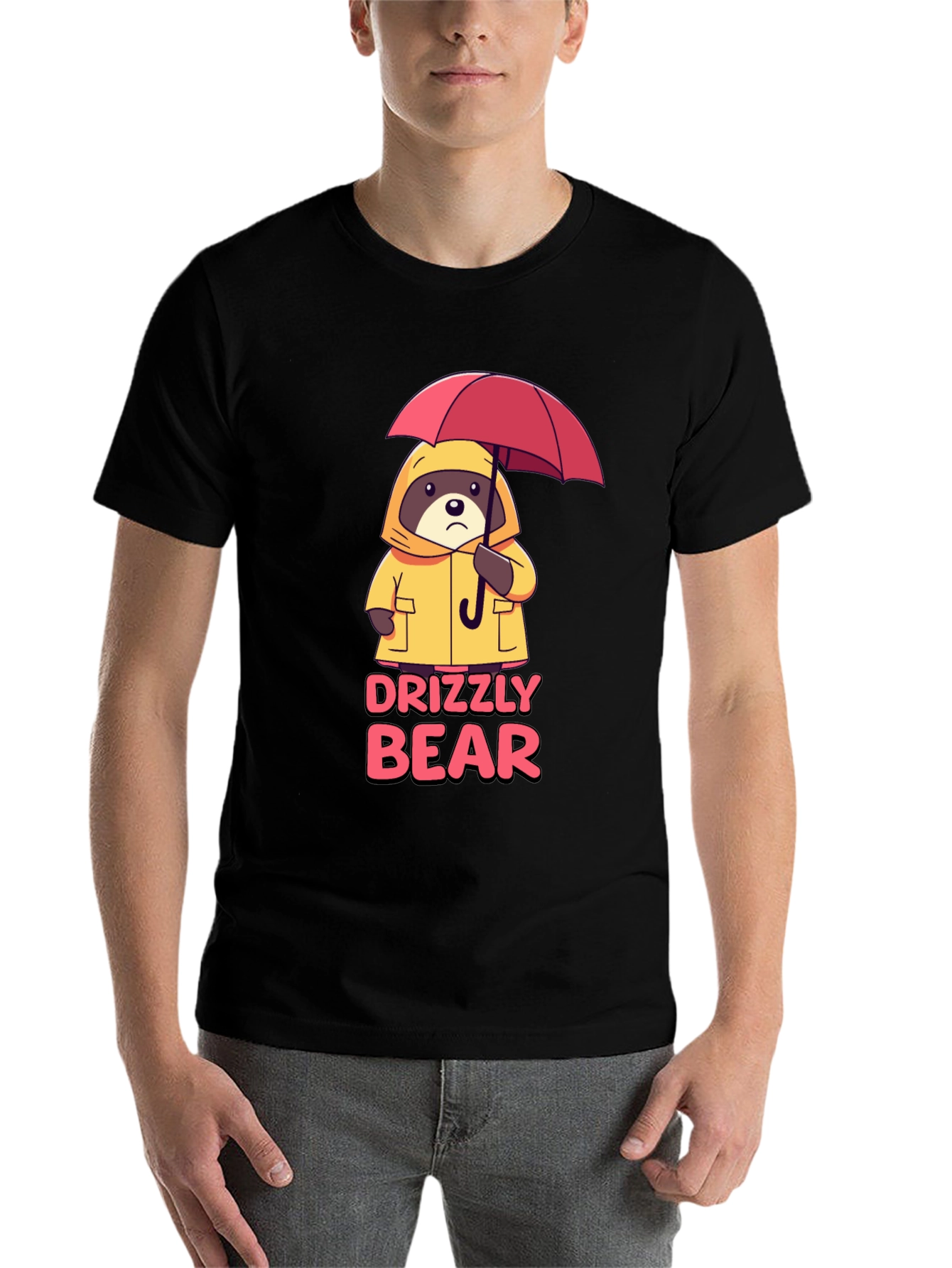 Black Drizzly Bear Graphic Tee - Black T-Shirt view 7
