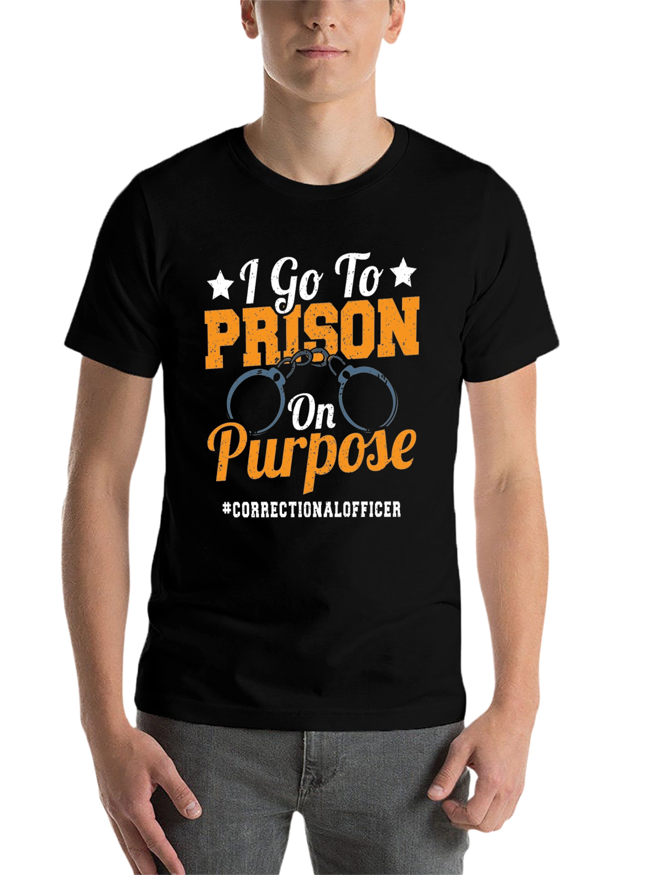 Black Correctional Officer T-Shirt: I Go To Prison On Purpose view 7