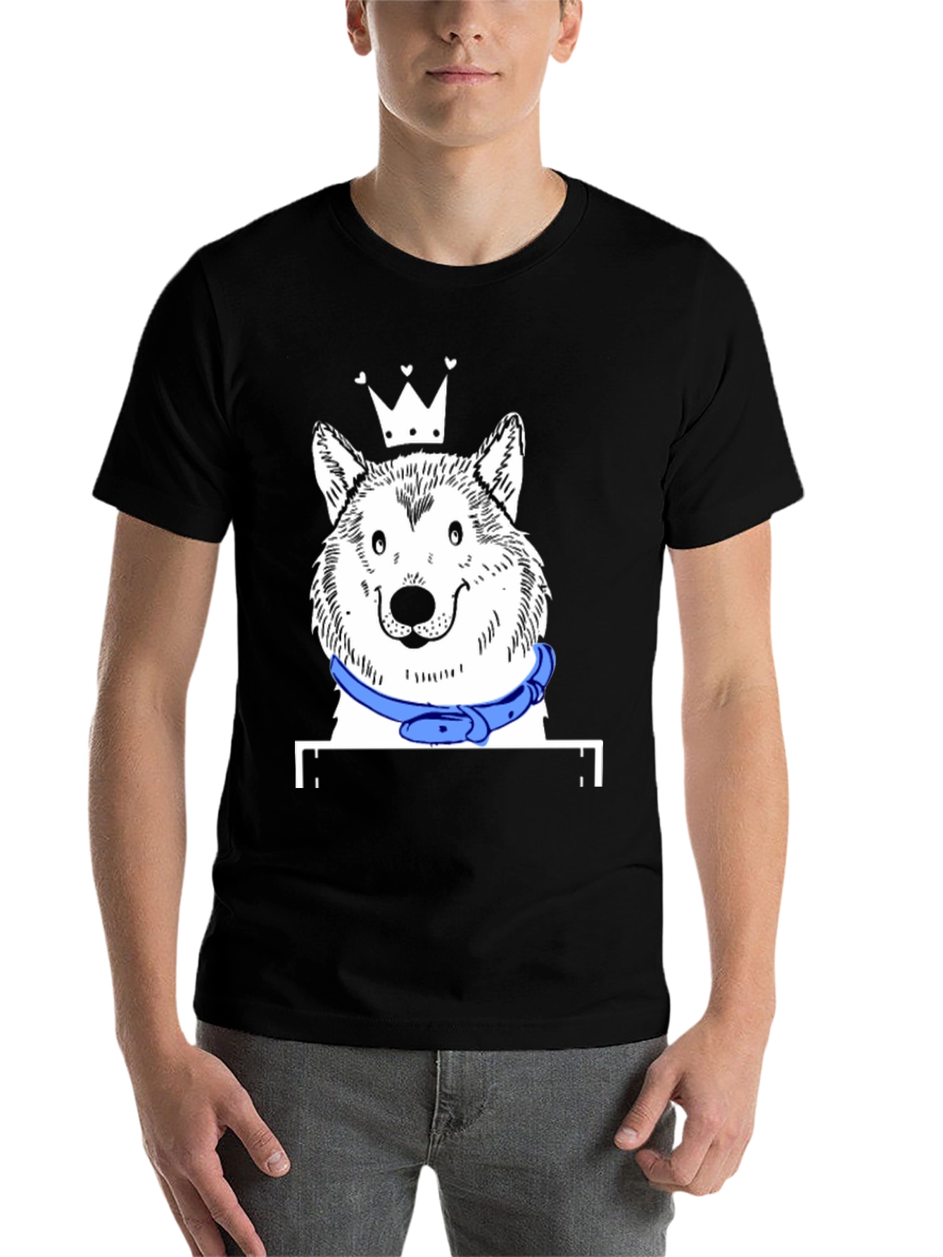 Black Dog King T-Shirt - Unique Graphic Tee view 7