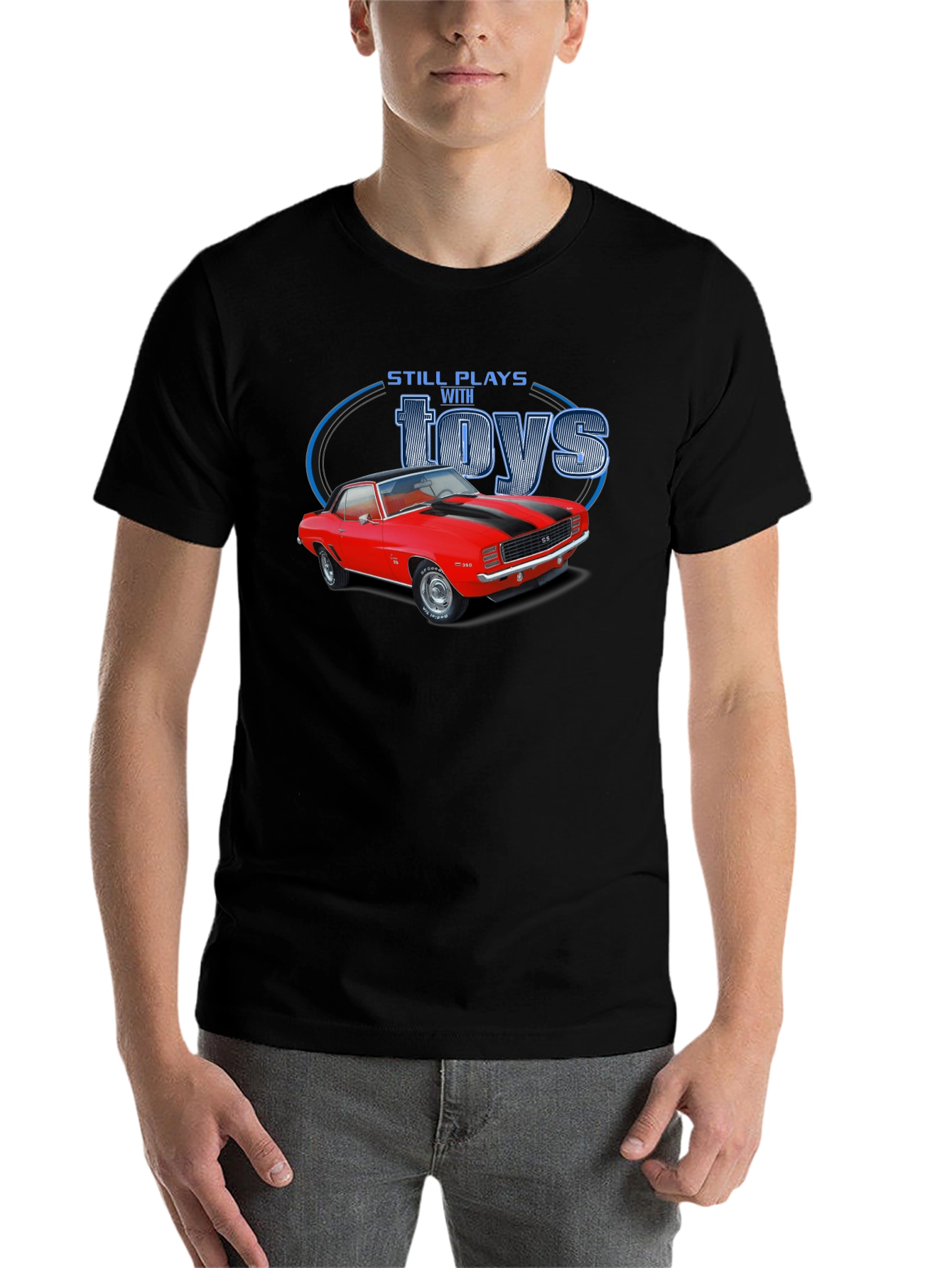 Black Still Plays With Toys Classic Car Graphic T-Shirt view 7