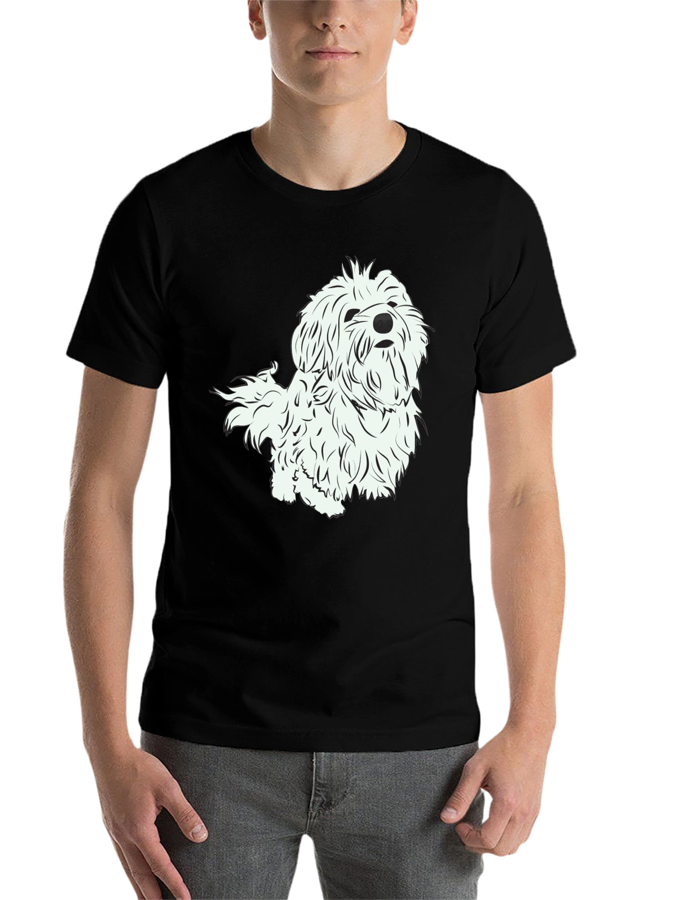 Black Dog Graphic Print Black T-Shirt view 7