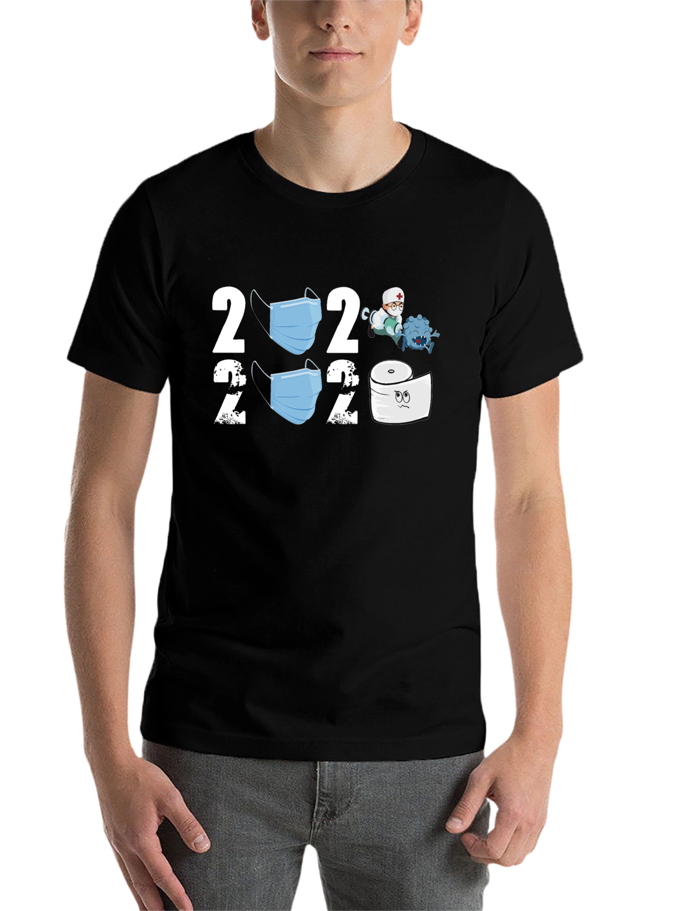 Black 2020 Pandemic Novelty T-Shirt view 7