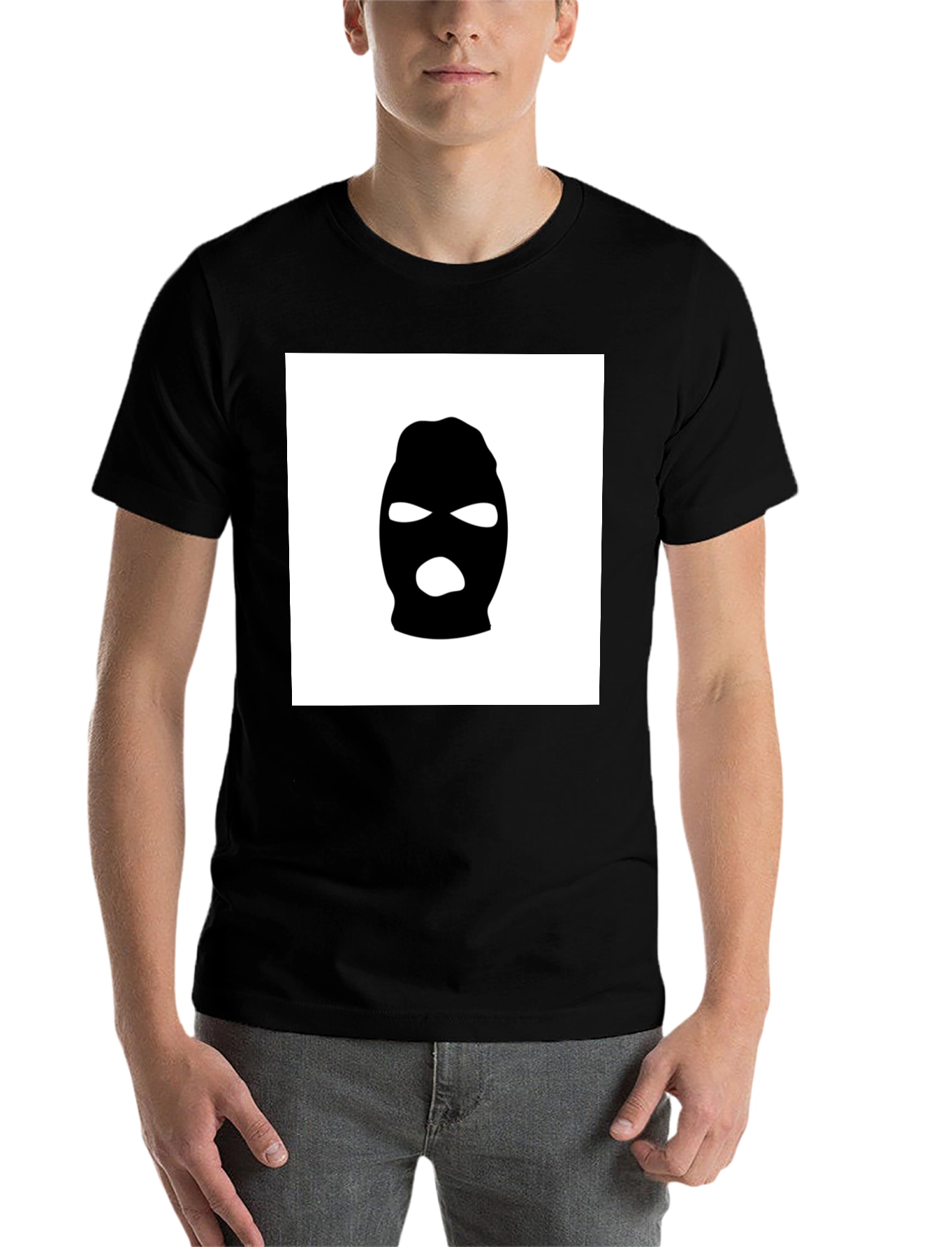 Black Black Ski Mask Graphic Tee - Urban Streetwear view 7