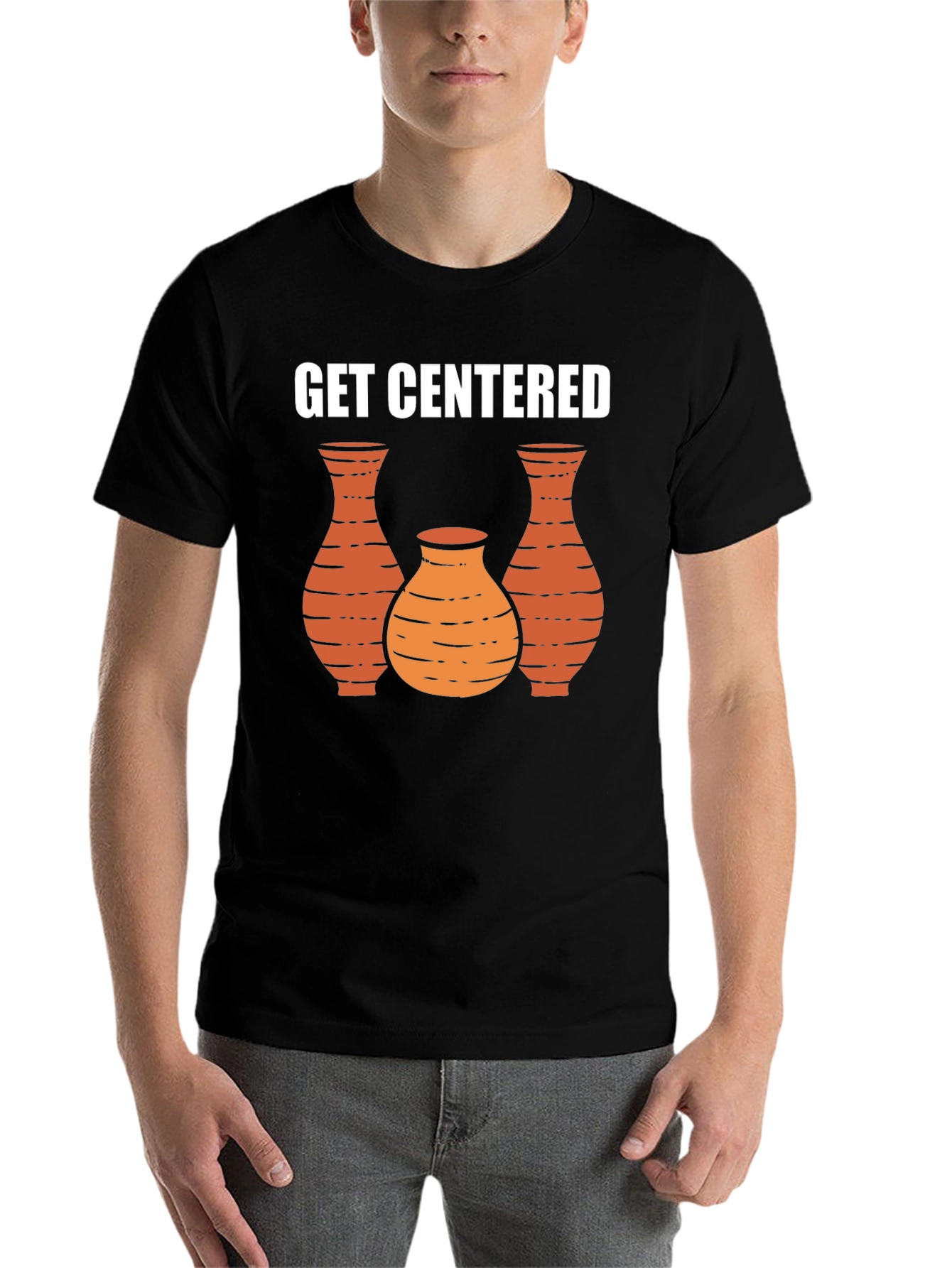 Black Get Centered Pottery Graphic Tee - Unisex view 7