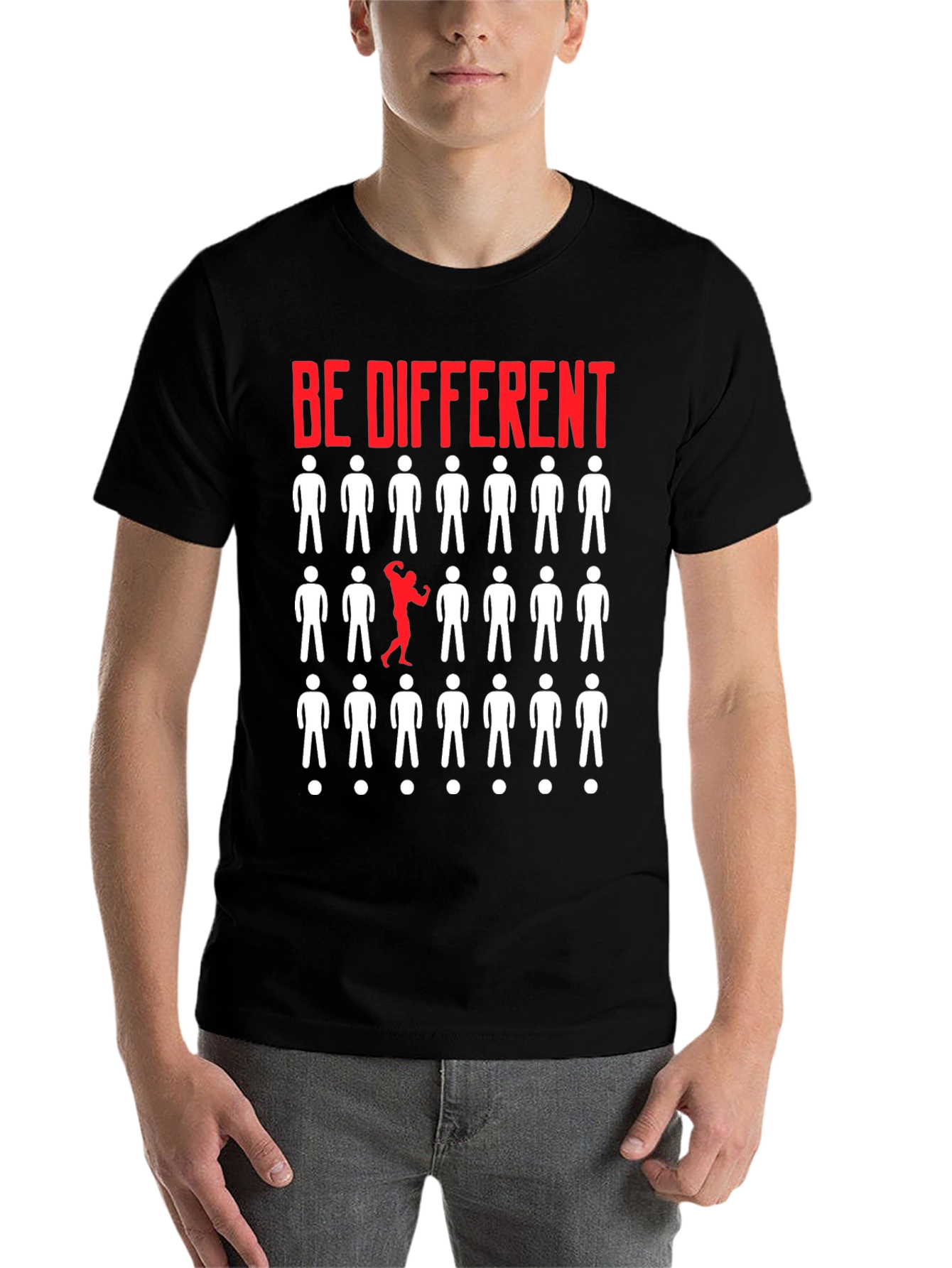 Black Be Different Graphic T-Shirt - Black view 7